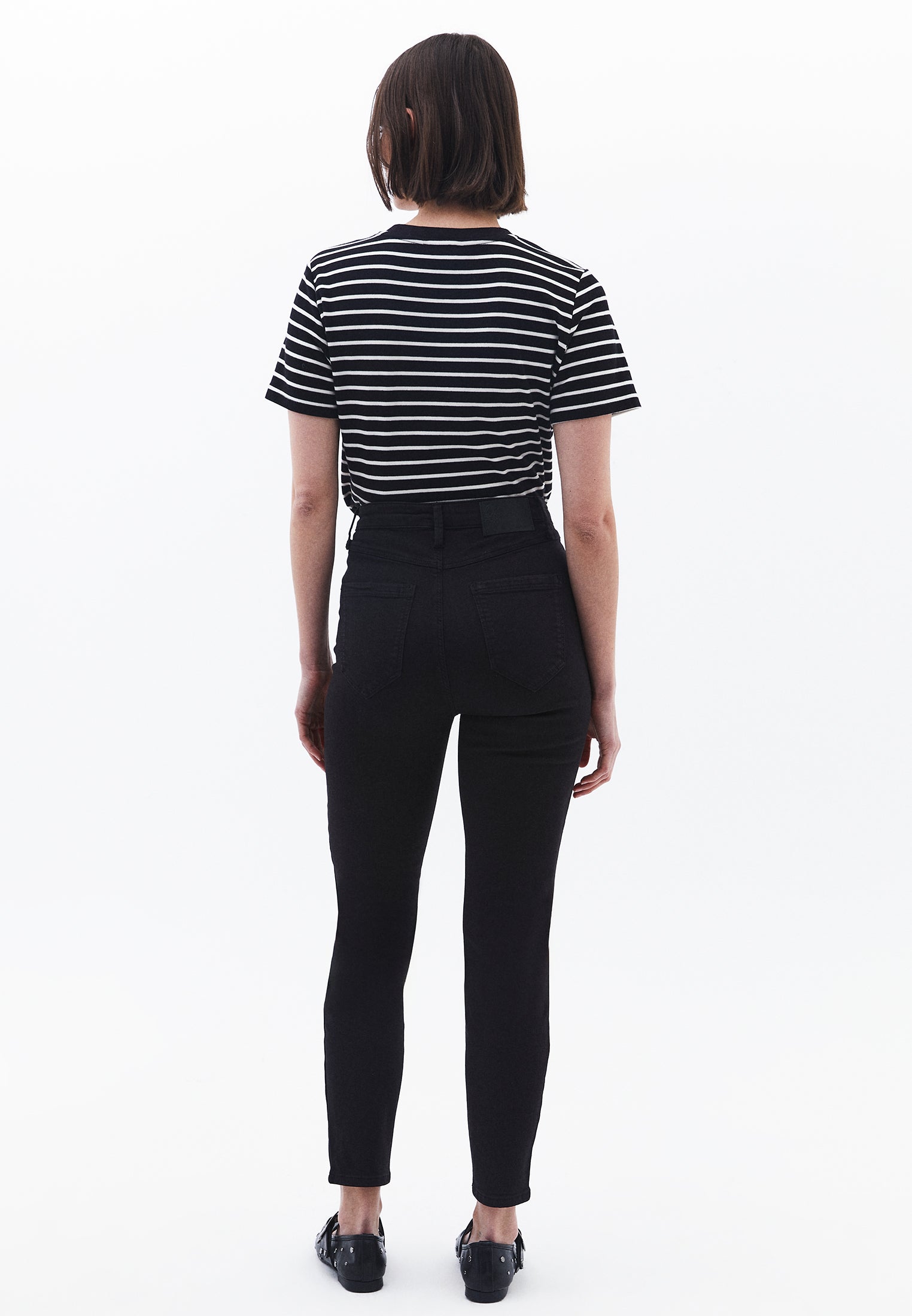 High waist skinny pants - BLACK