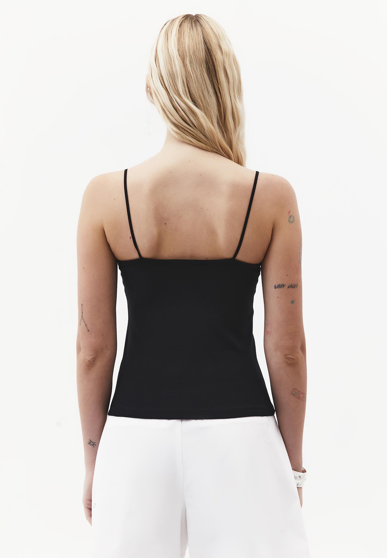 Bodycon Tank Top U Neck - BLACK