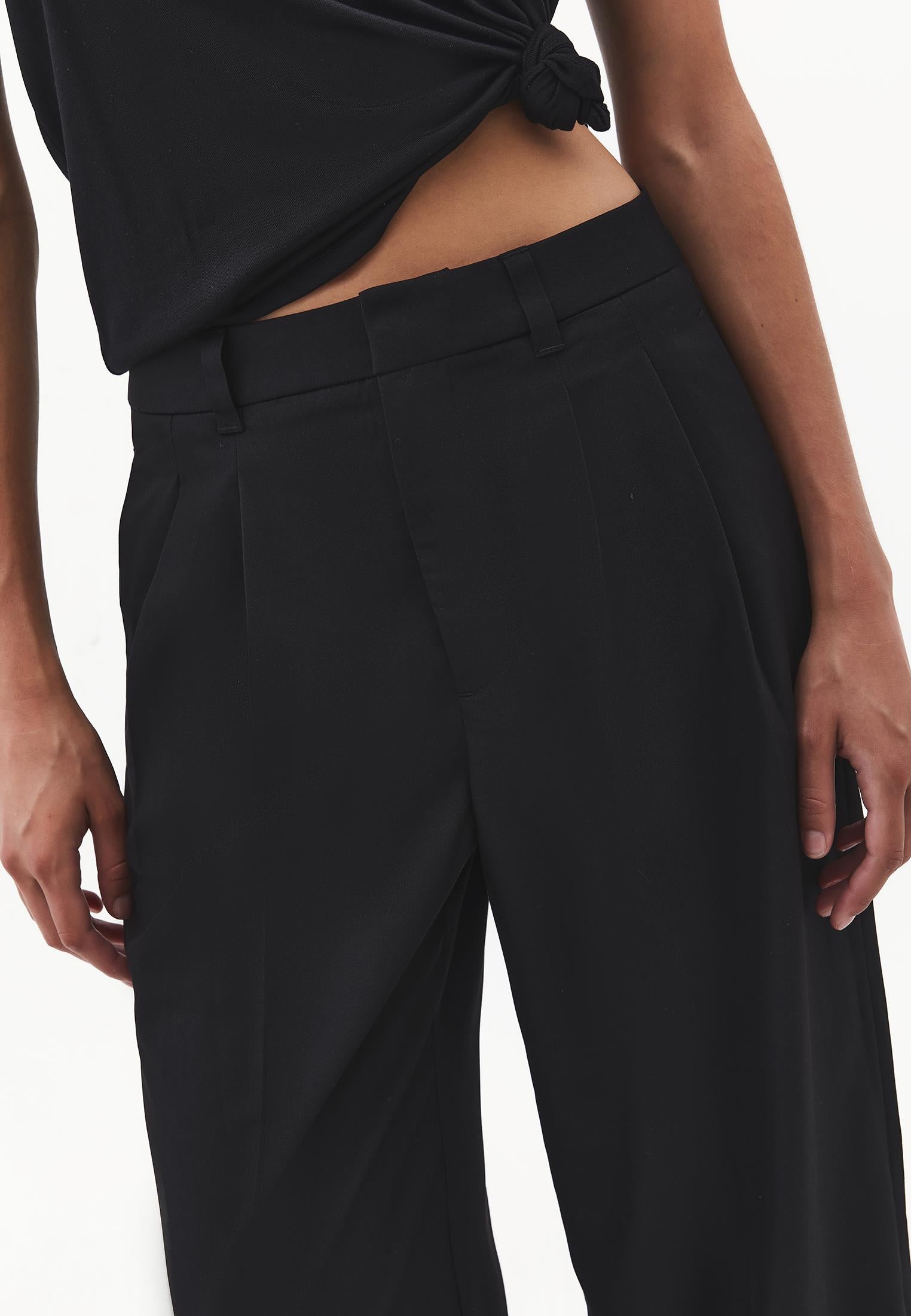 Wide Leg Wide Leg Pants - BLACK