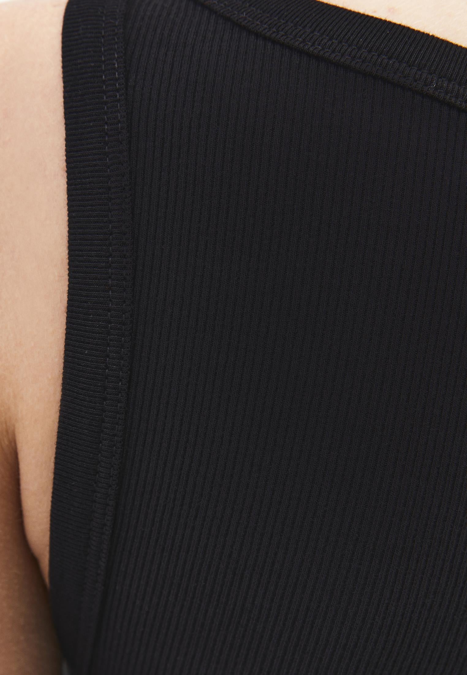 Boat Neck Tank Top - BLACK