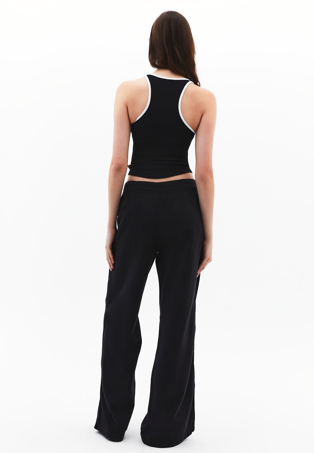 Wide Leg Trousers - BLACK