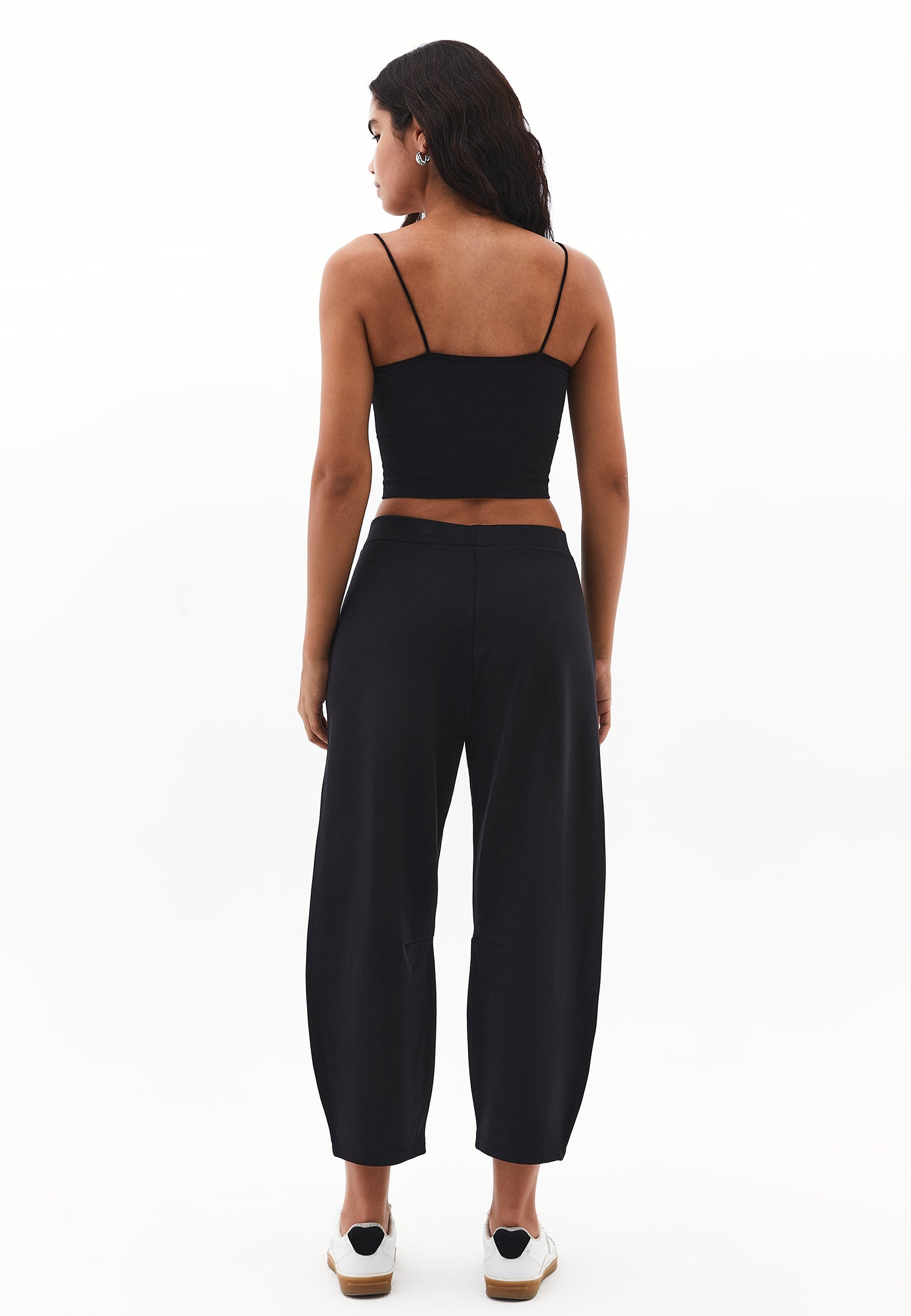 Barrel Leg Pants - BLACK