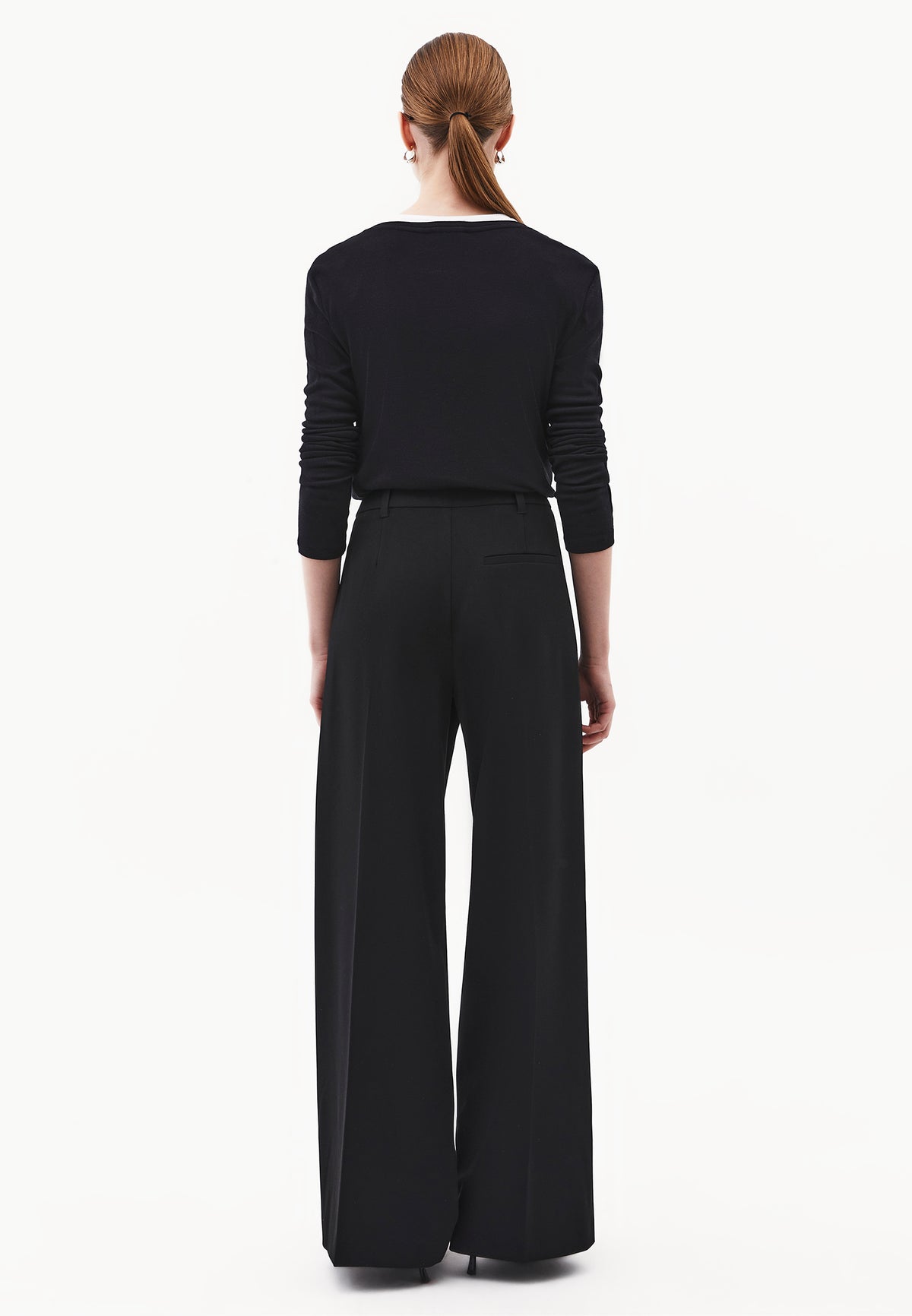Pleated Wide Leg Pants - Black