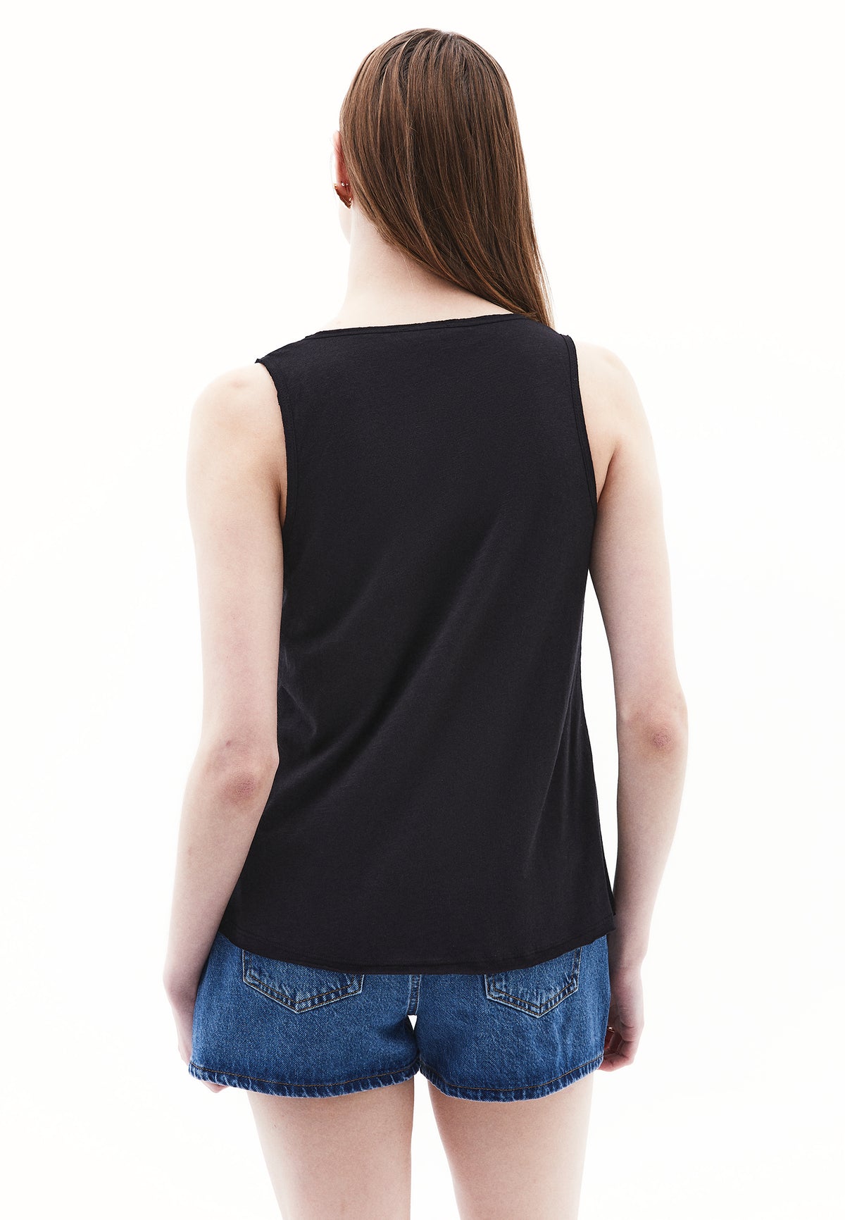 Tank Top With Modal Content - Black