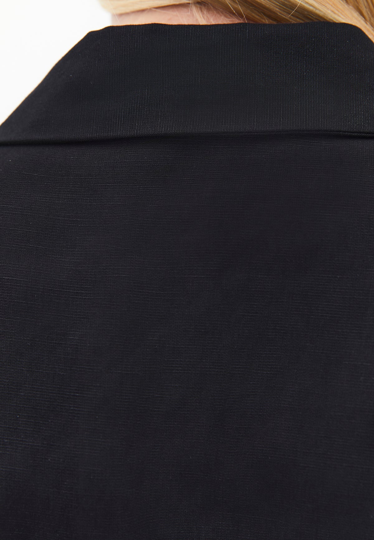 Belt Detailed Long Shirt Collar Dress - Black