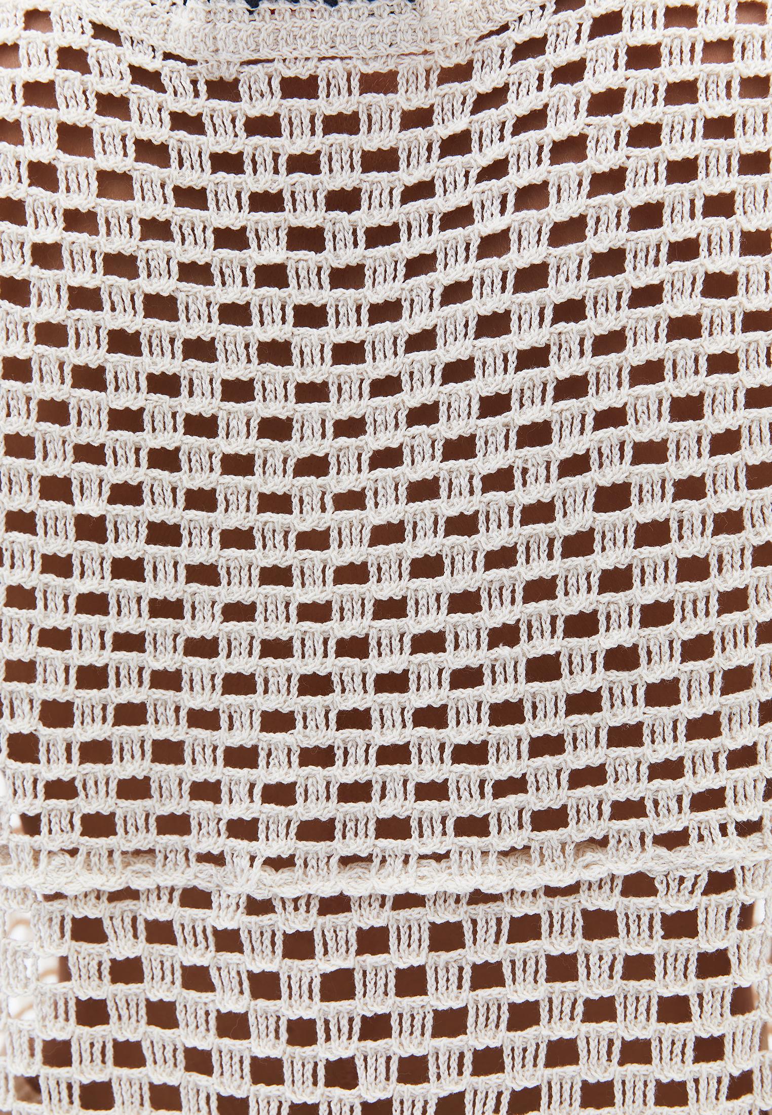 Cotton Blend Tank Top - ICE MILK/BLACK