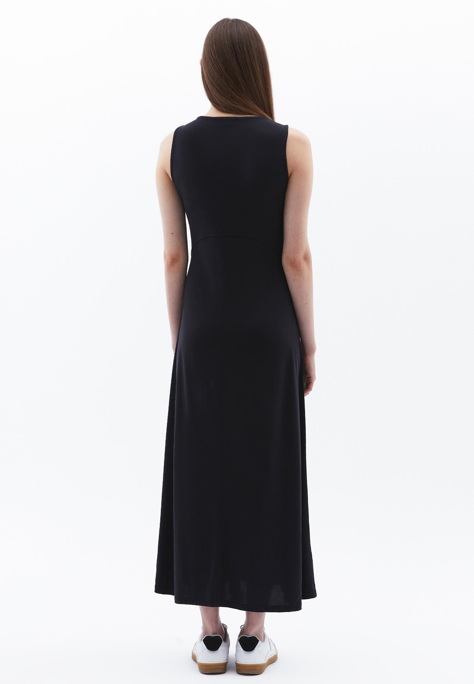 A Line Midi Dress - BLACK