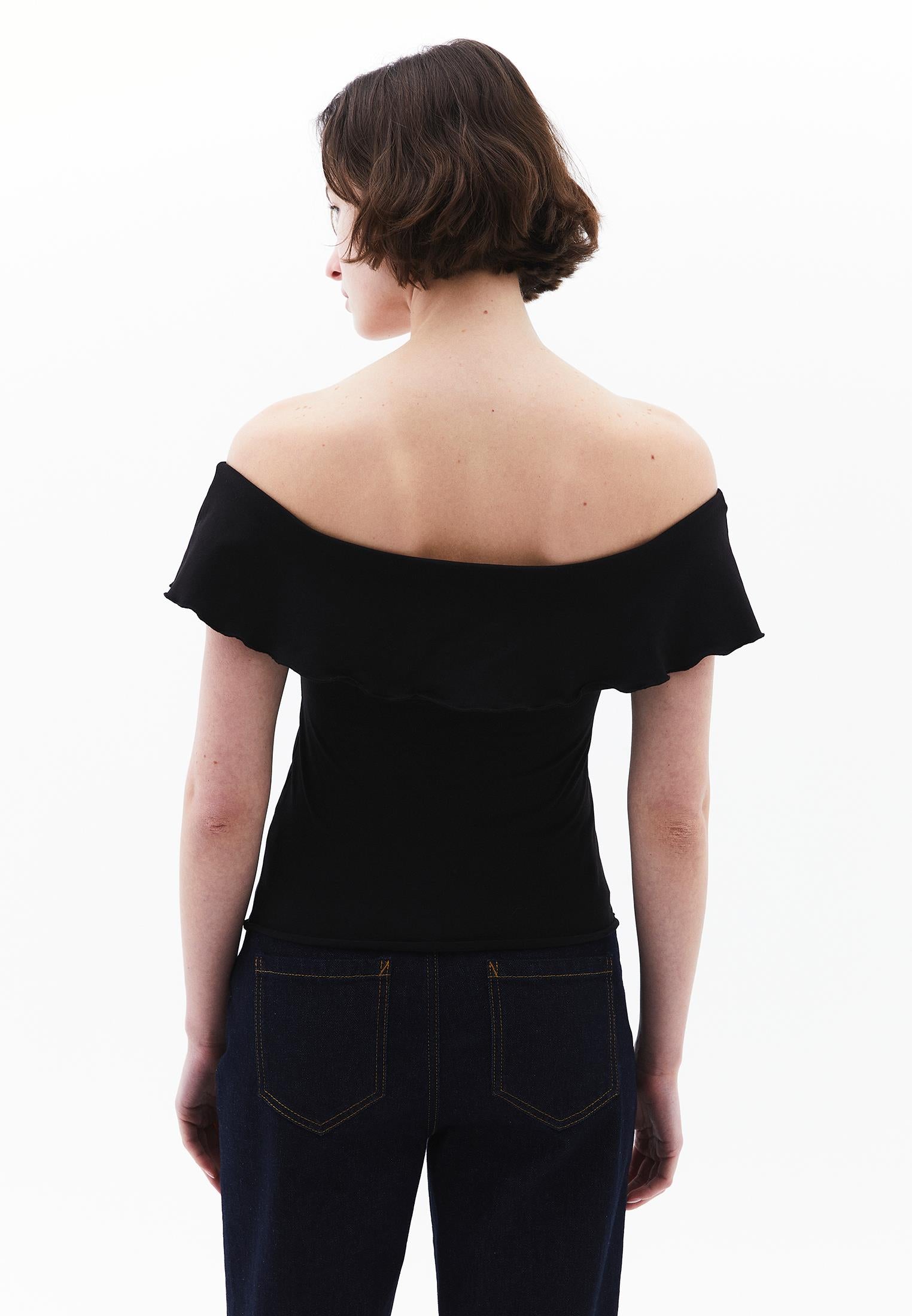 Asymmetric Blouse - BLACK