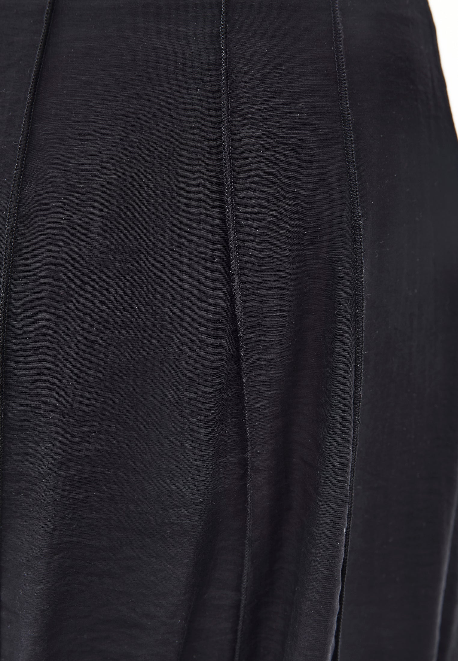 Midi Flared Woven Skirt - BLACK