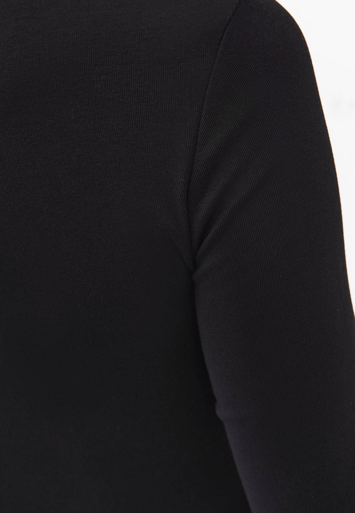 Crew Neck Long Sleeve T-Shirt - Black
