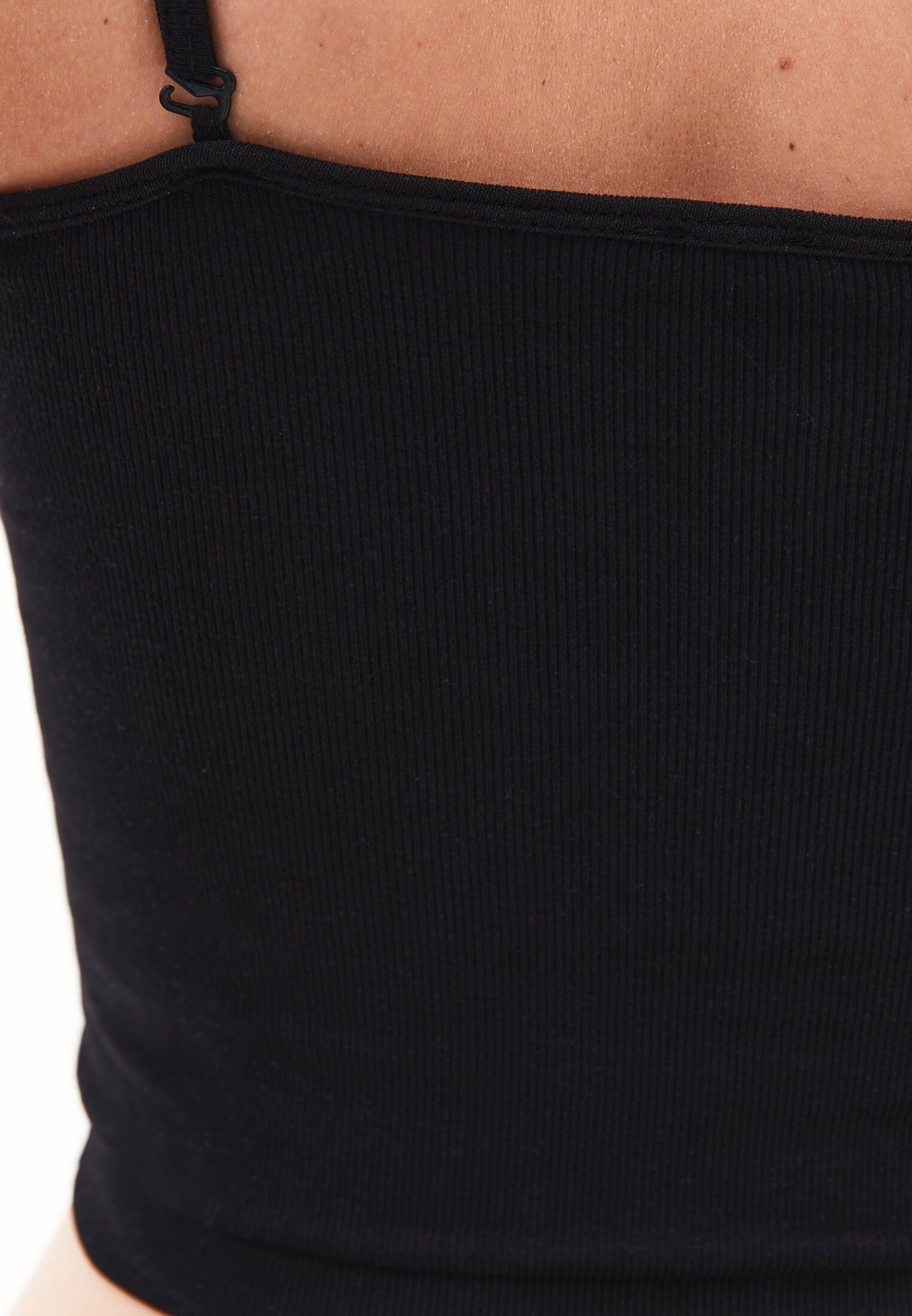 Jacquard Strapless Sleeveless Top - BLACK