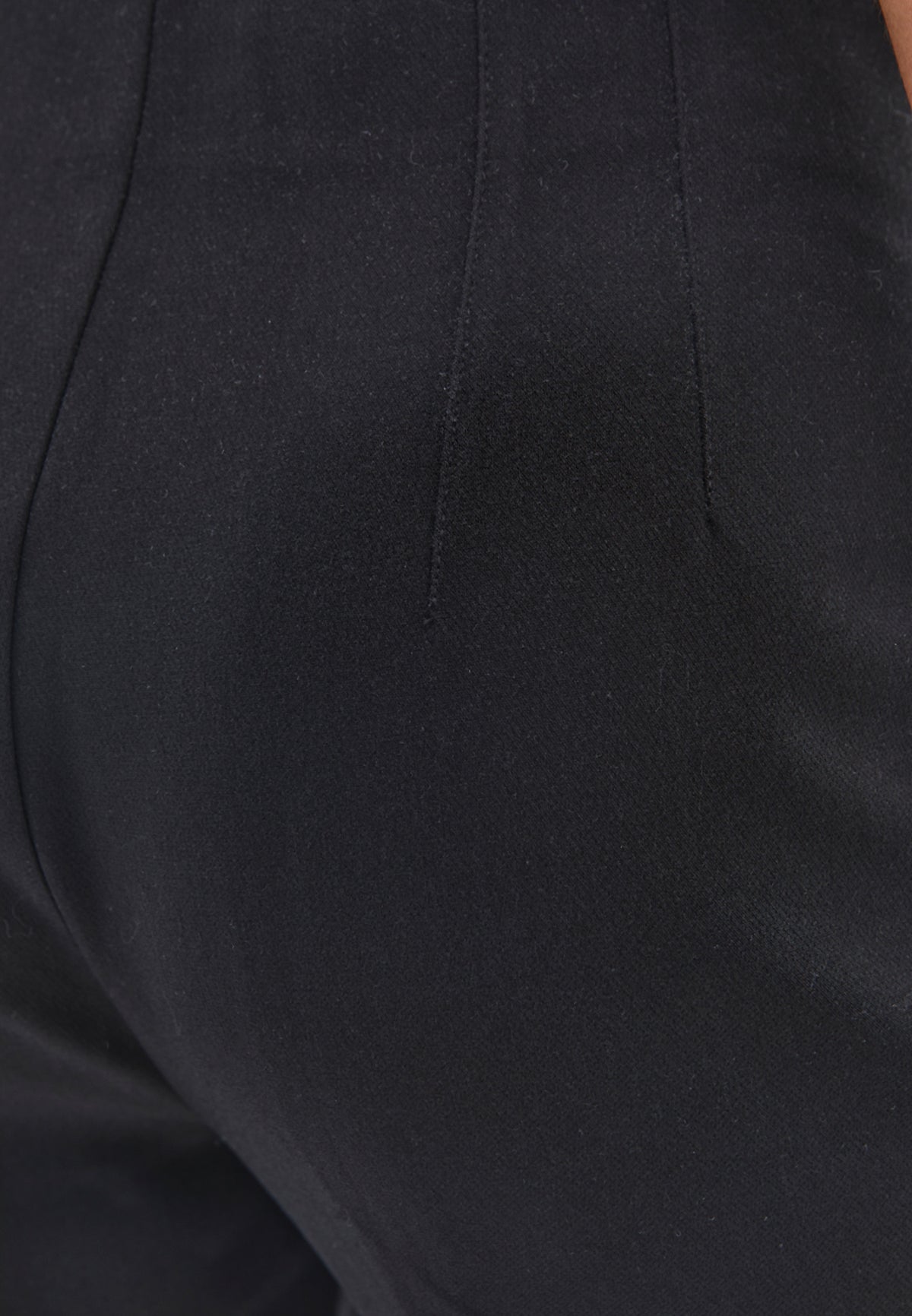 Carrot Cut High Waist Pants - Black