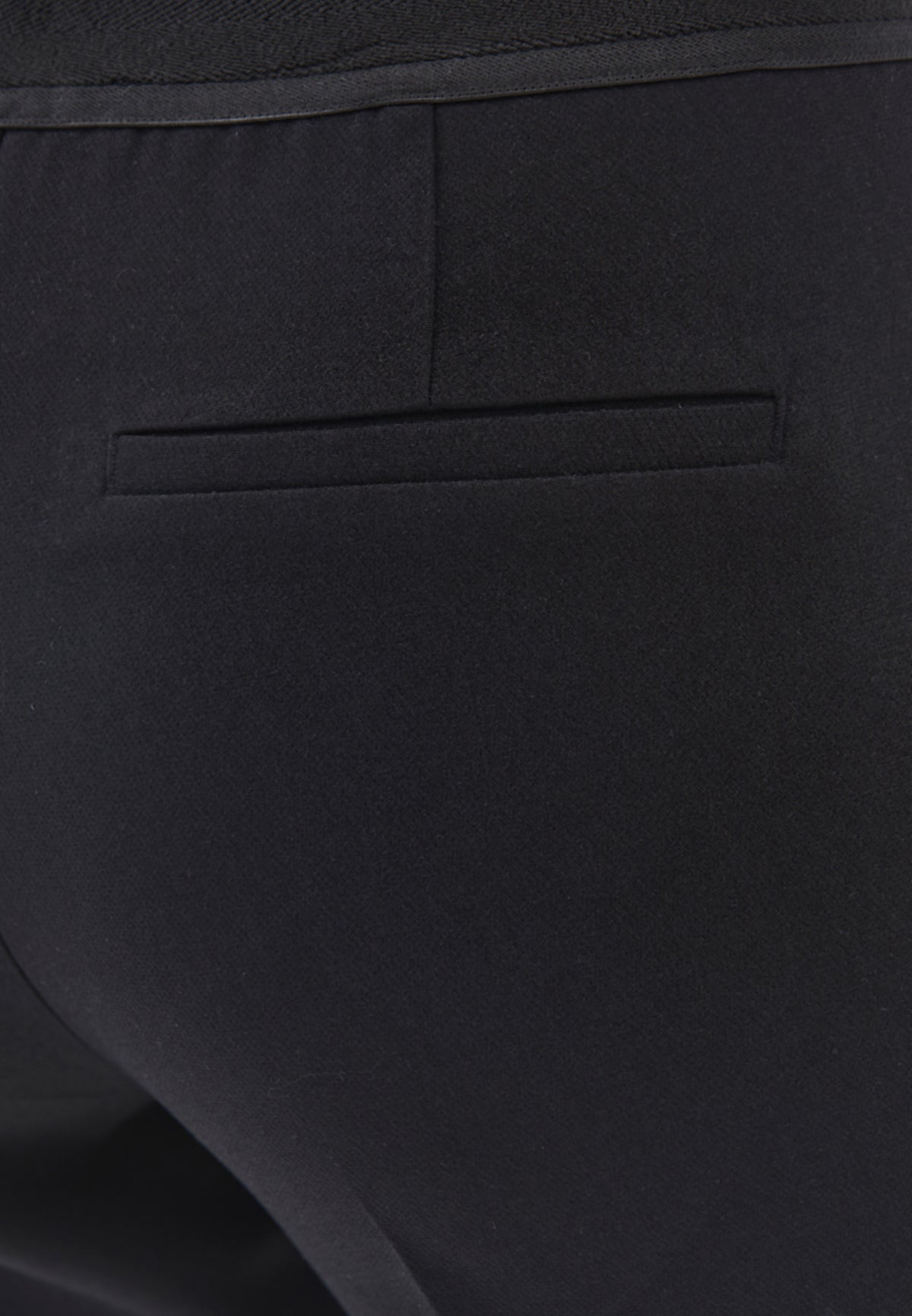 Slim Fit High Waist Pants - Black