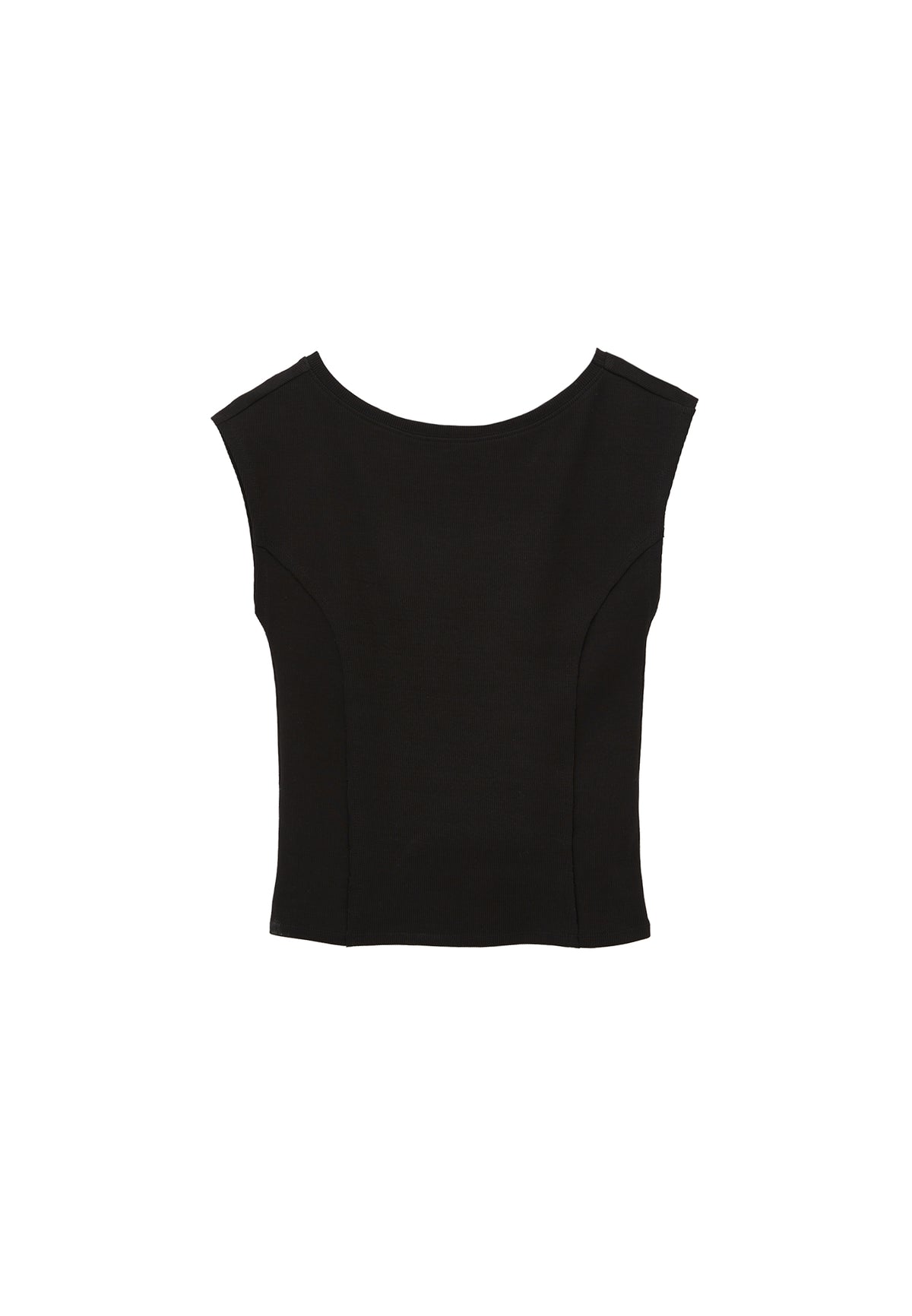 Boat Neck Short Sleeve T-Shirt - Black