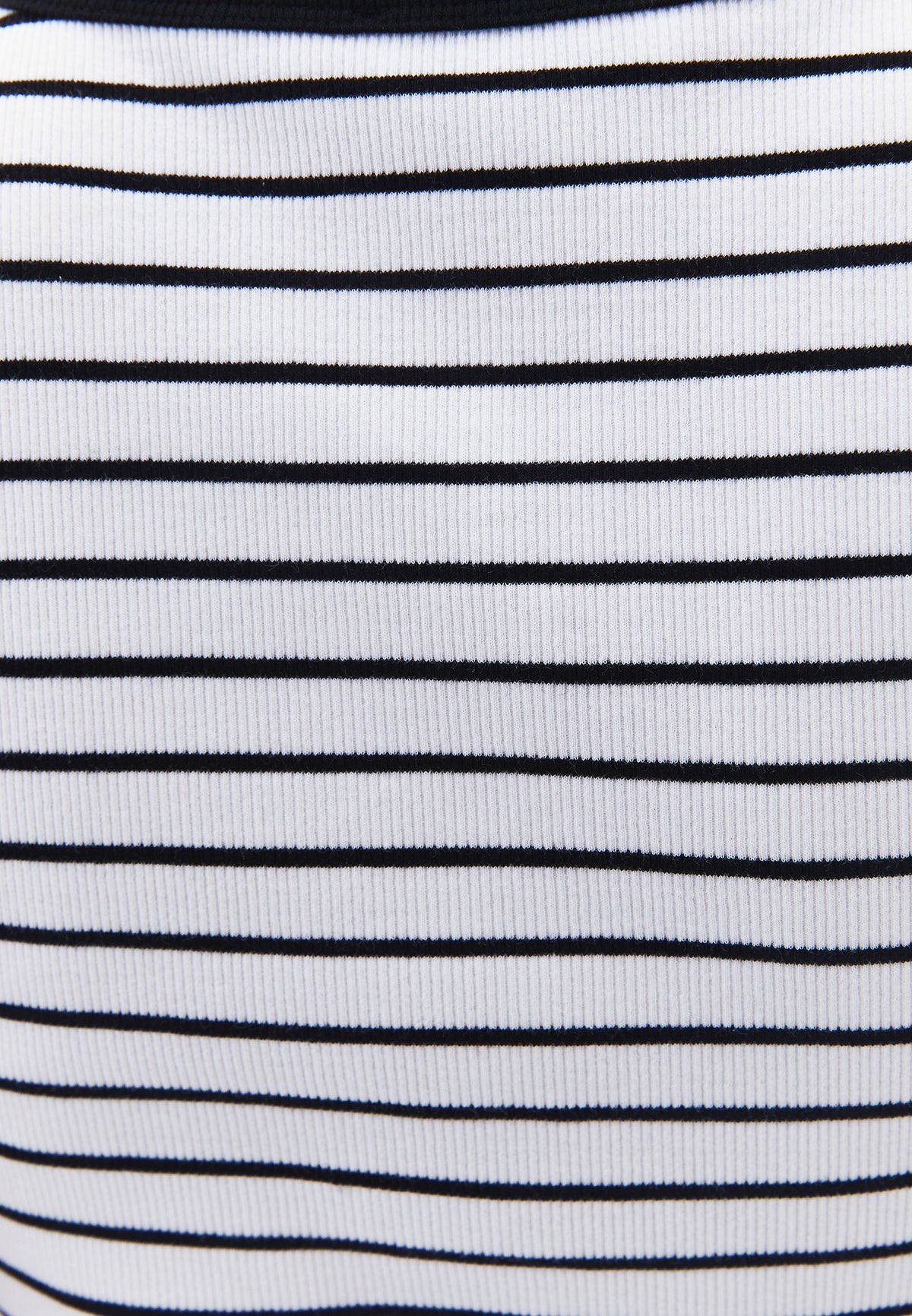 Crew Neck Striped Tank Top - Black/White