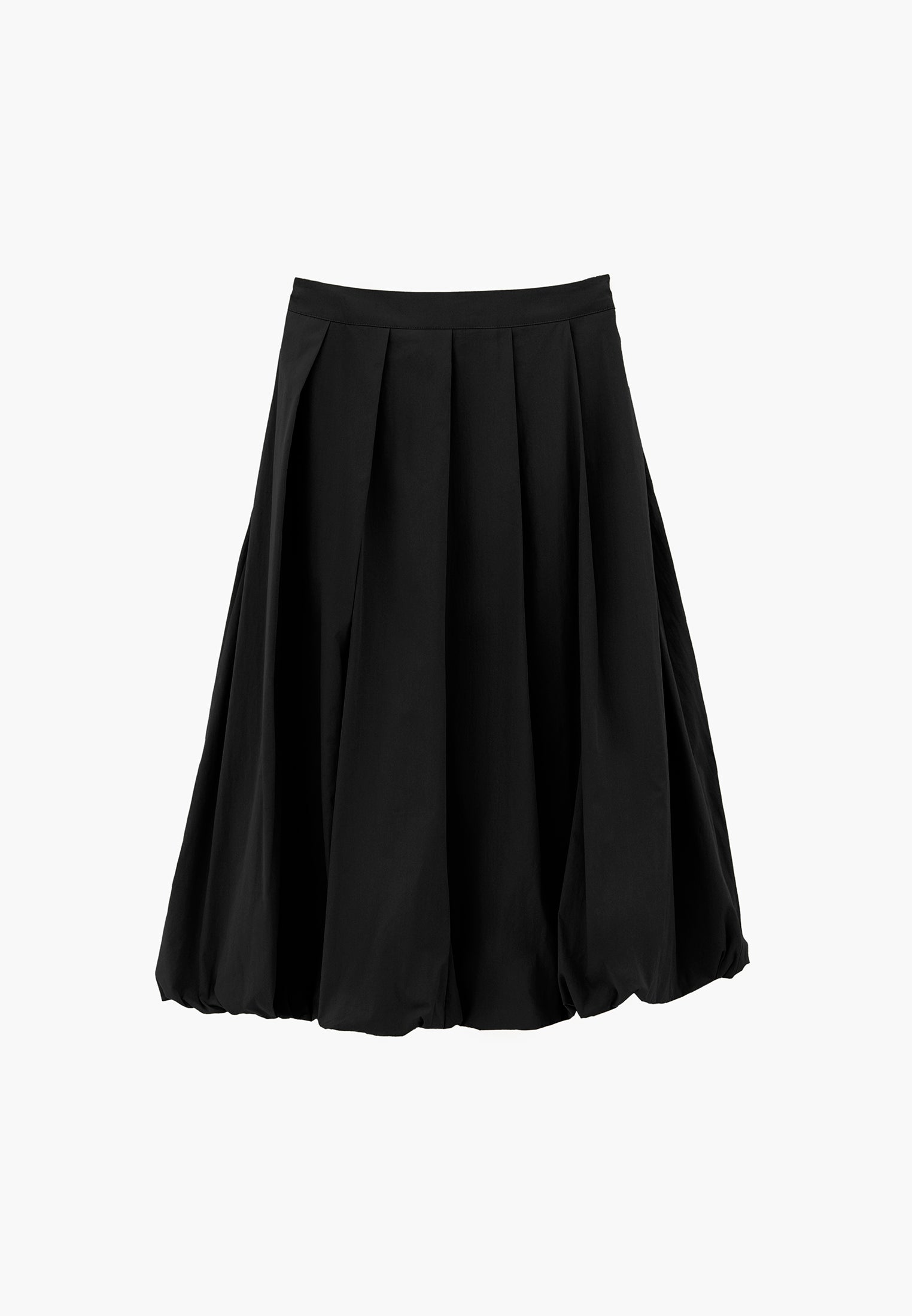 Balloon Form Long Skirt - BLACK