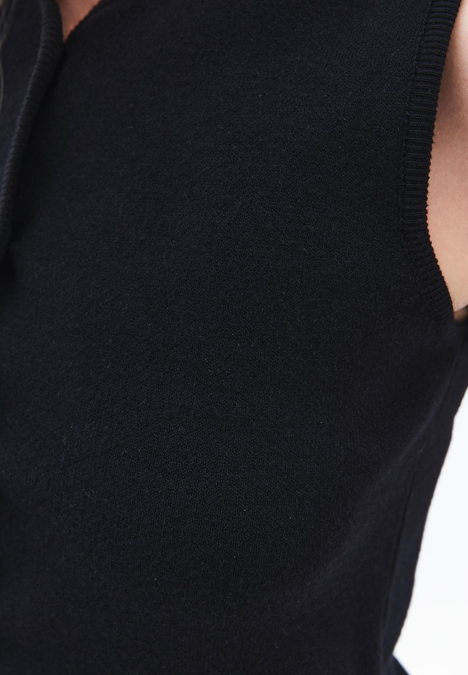 Button Collared Vest - BLACK
