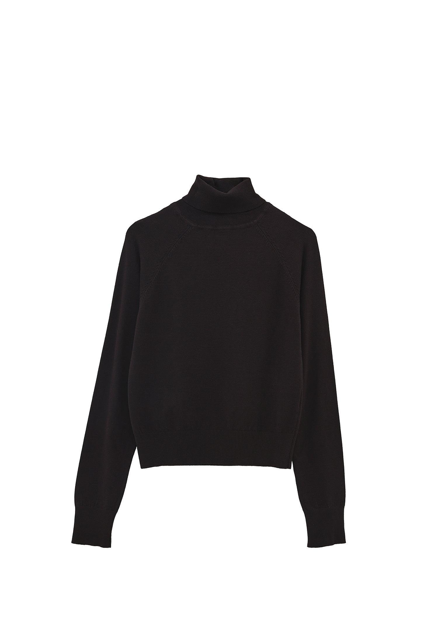 SLIM FIT TURTLENECK SWEATER - BLACK