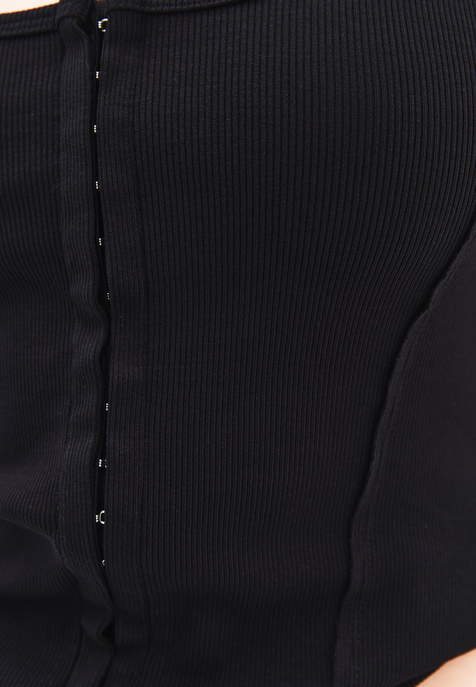 U Neck Bodycon Tank Top - BLACK