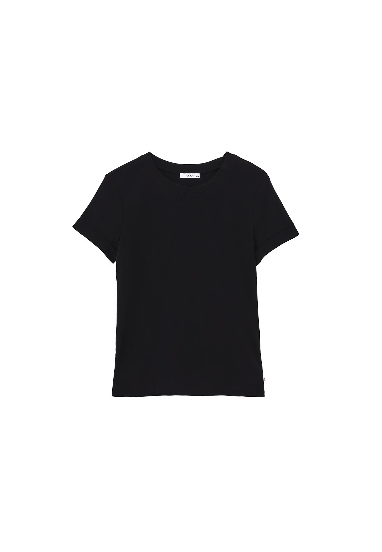 Women's Crew Neck Short Sleeve T-Shirt - BLACK