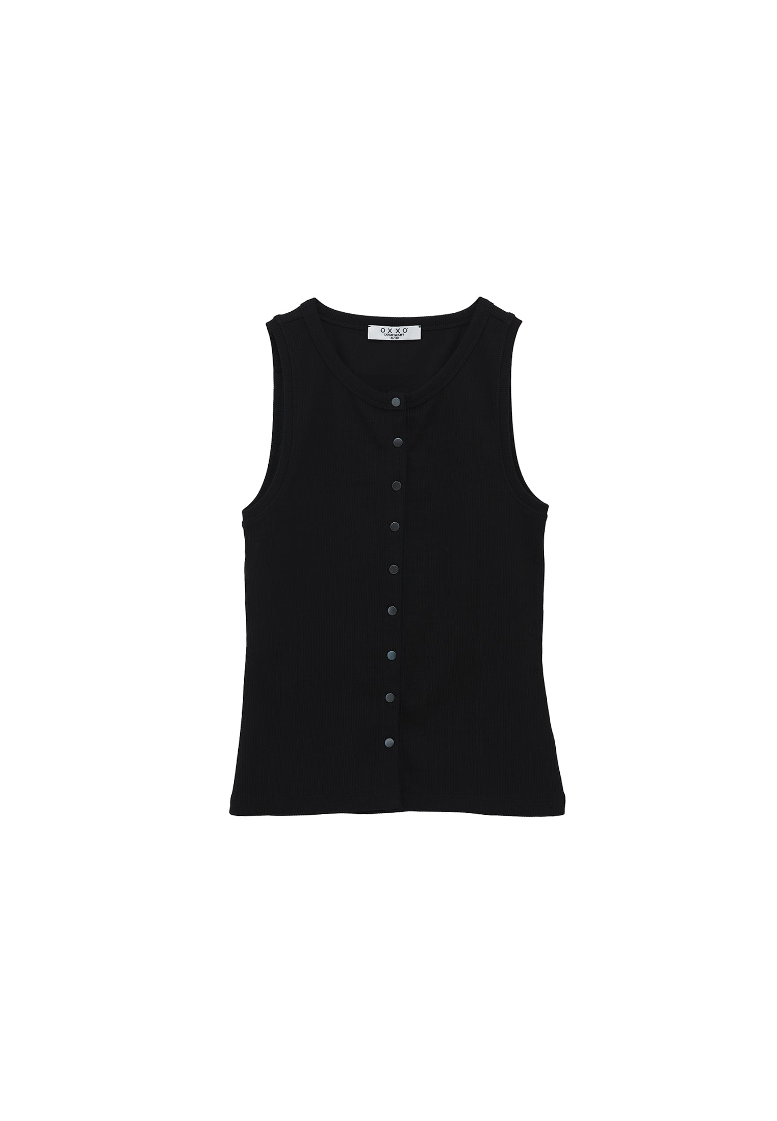 Sleeveless Tank With Crew Neck - BLACK