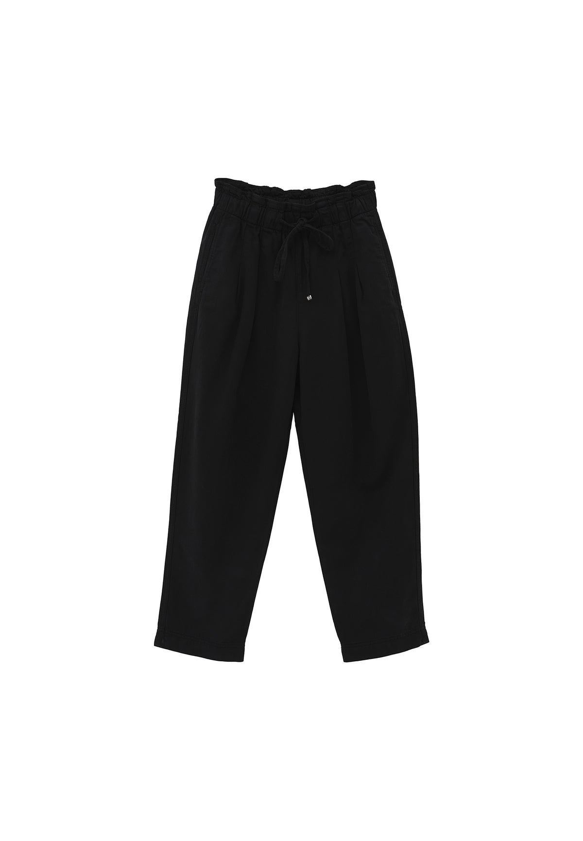 Pleated Ultra High Waist Baggy Pants - Black