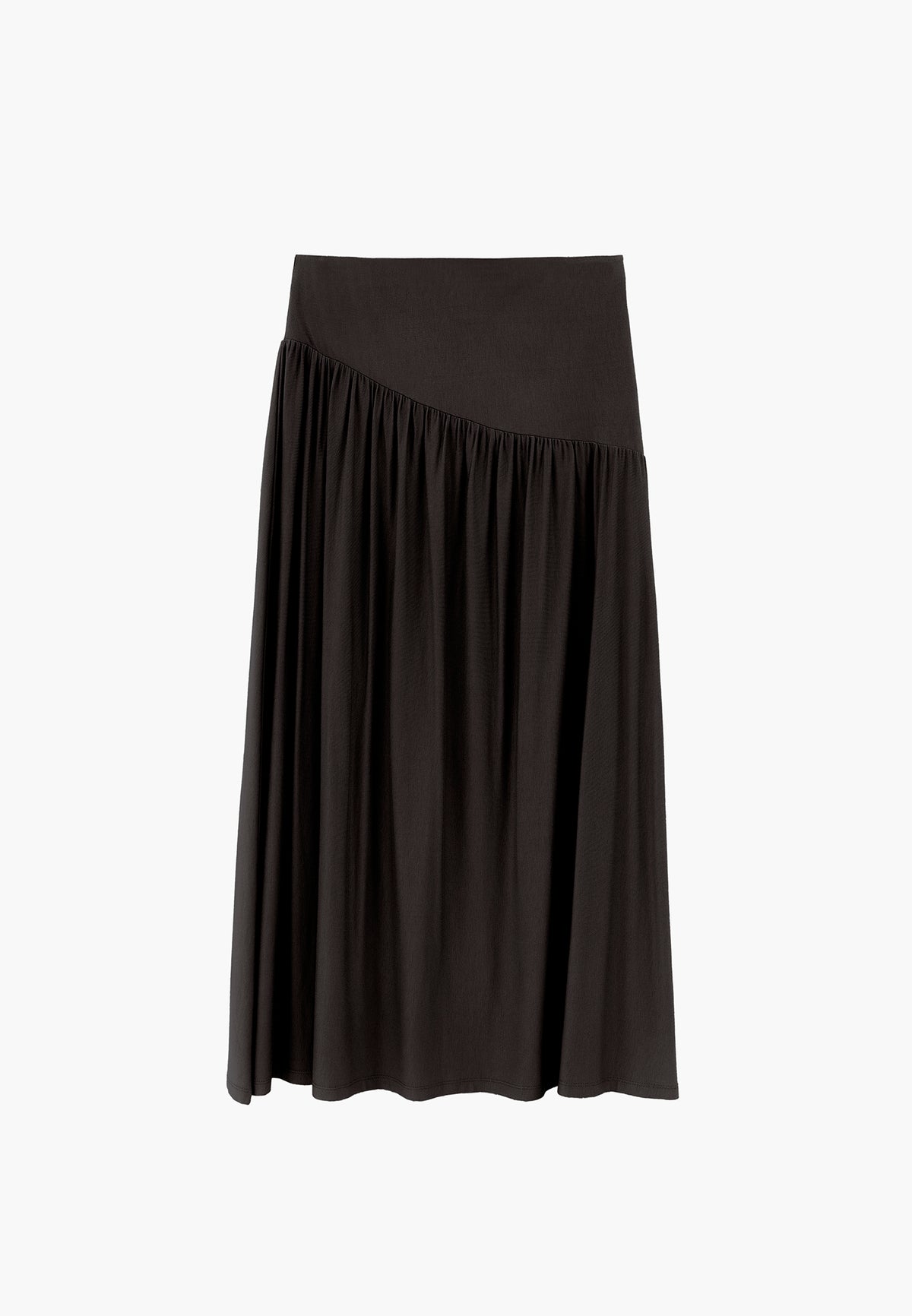Flared Long Skirt - Black