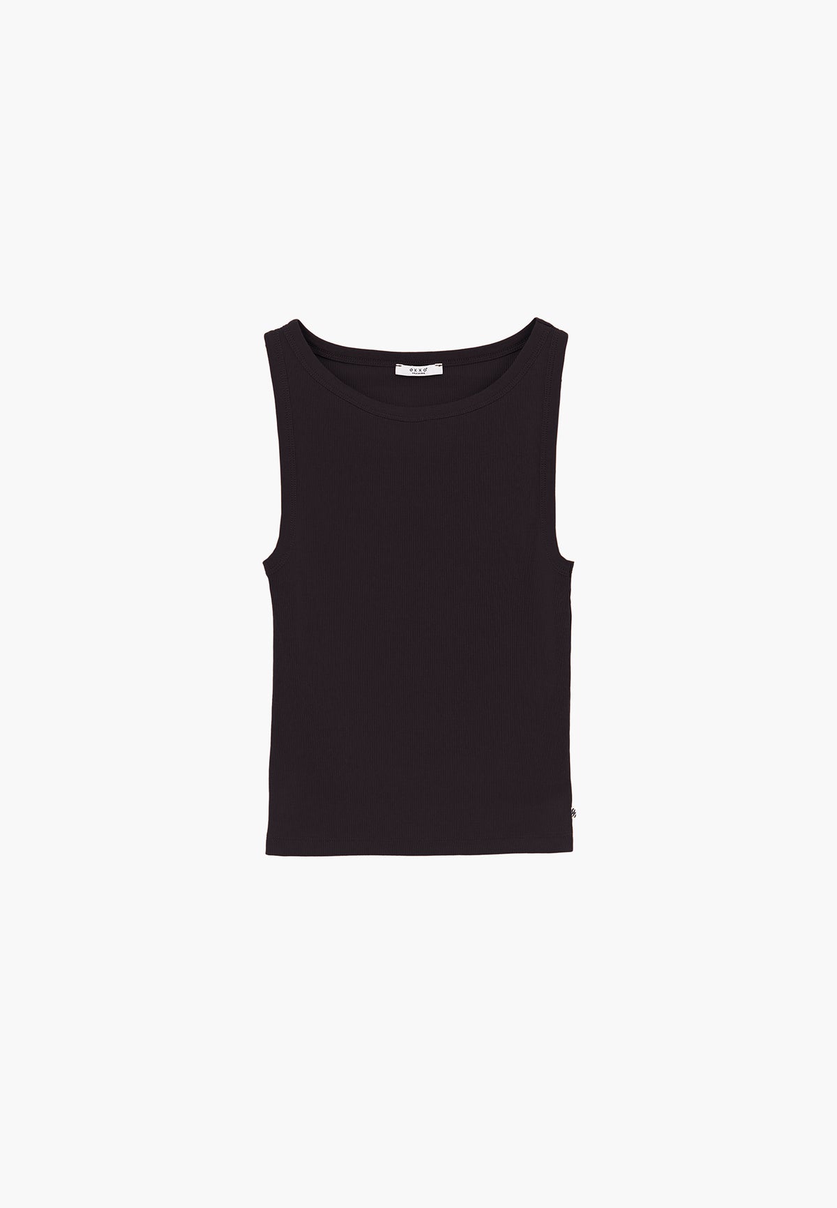 Boat Neck Tank Top - BLACK
