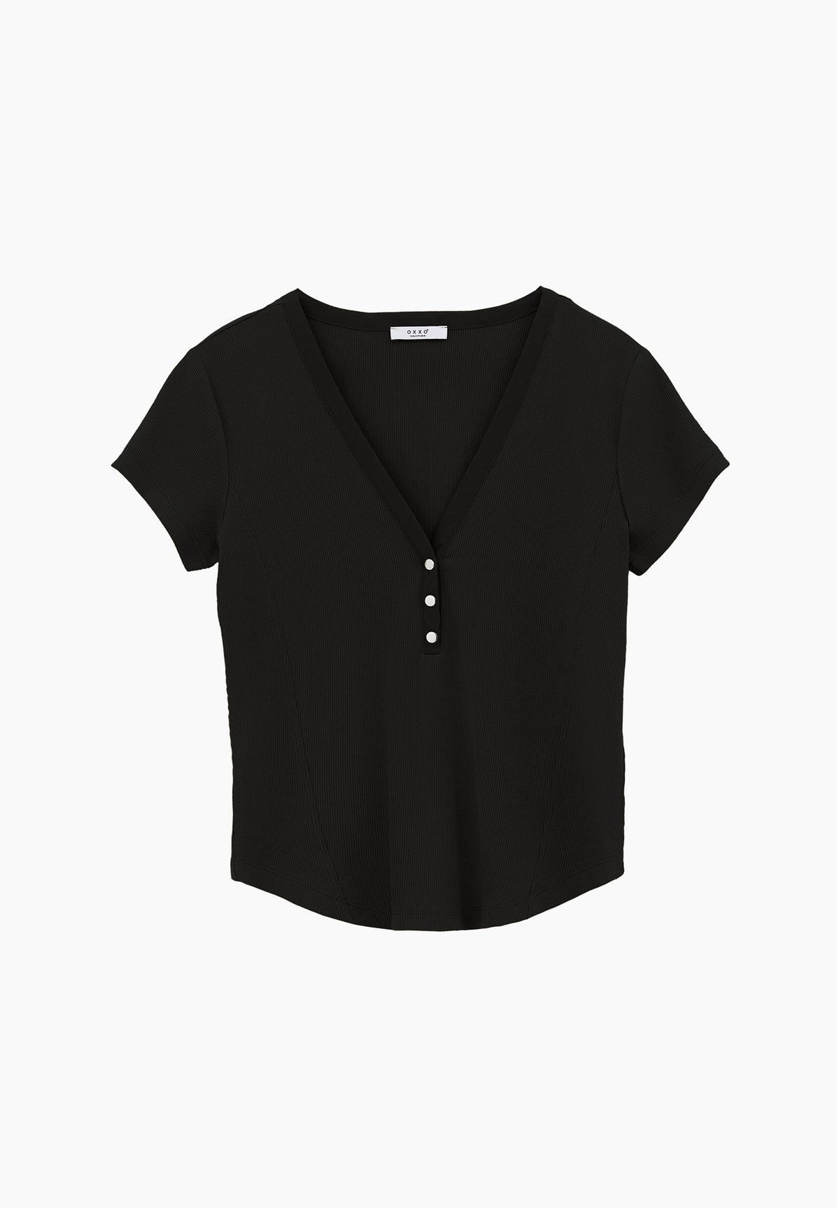 V Neck Slim Fit T-Shirt - Black