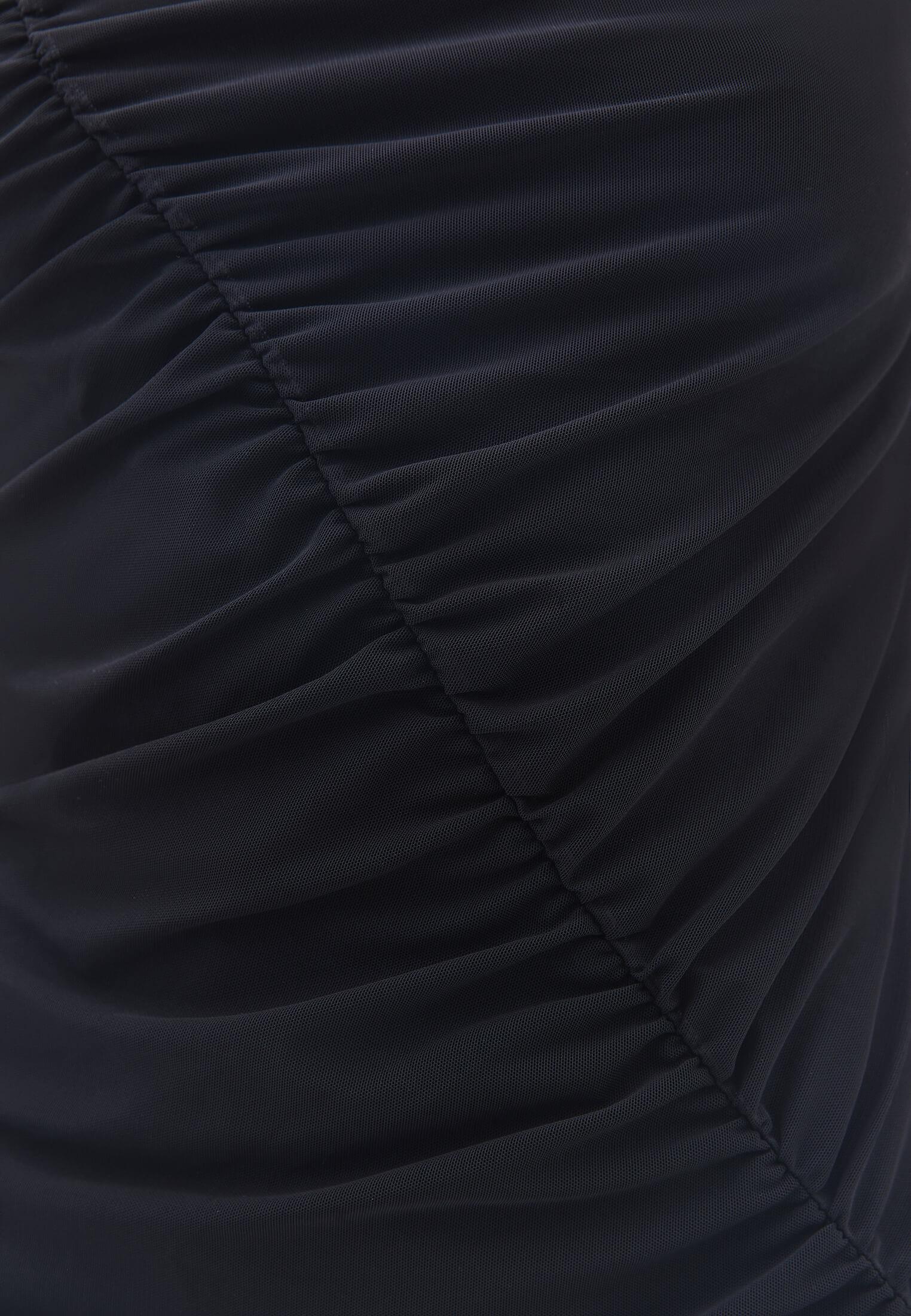 Mesh Long Dress - BLACK