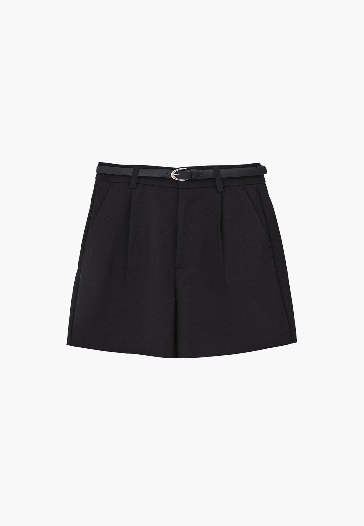 High Waist Shorts With Pockets - Black