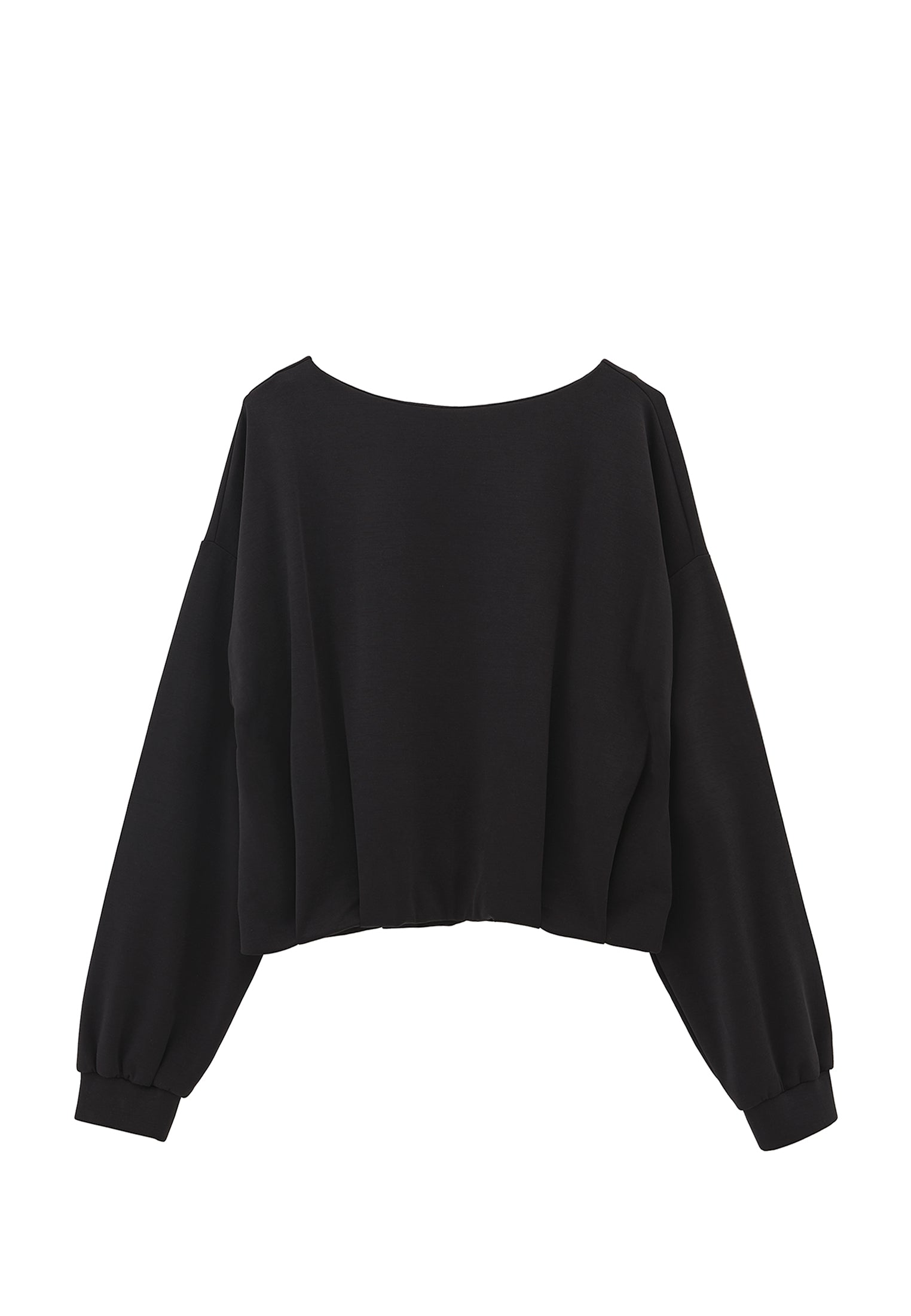 V neck modal sweatshirt - BLACK