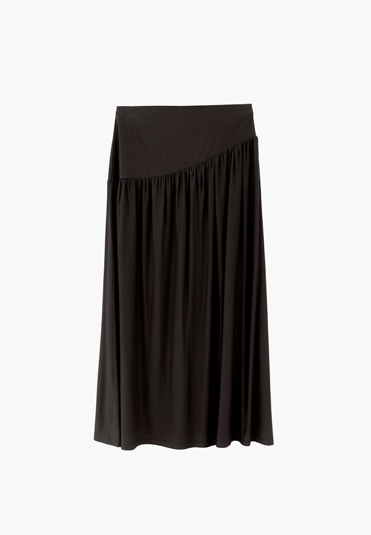 Flared Long Skirt - Black