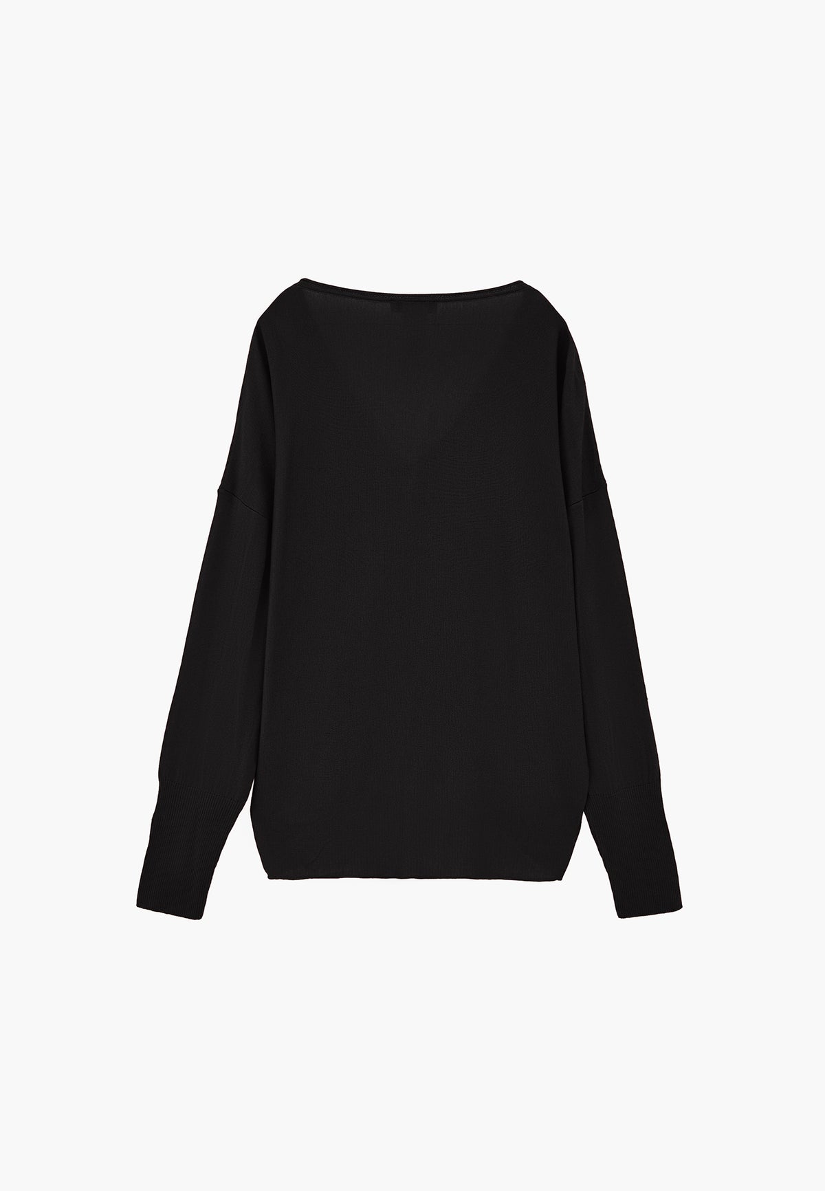 V Neck Sweater - BLACK