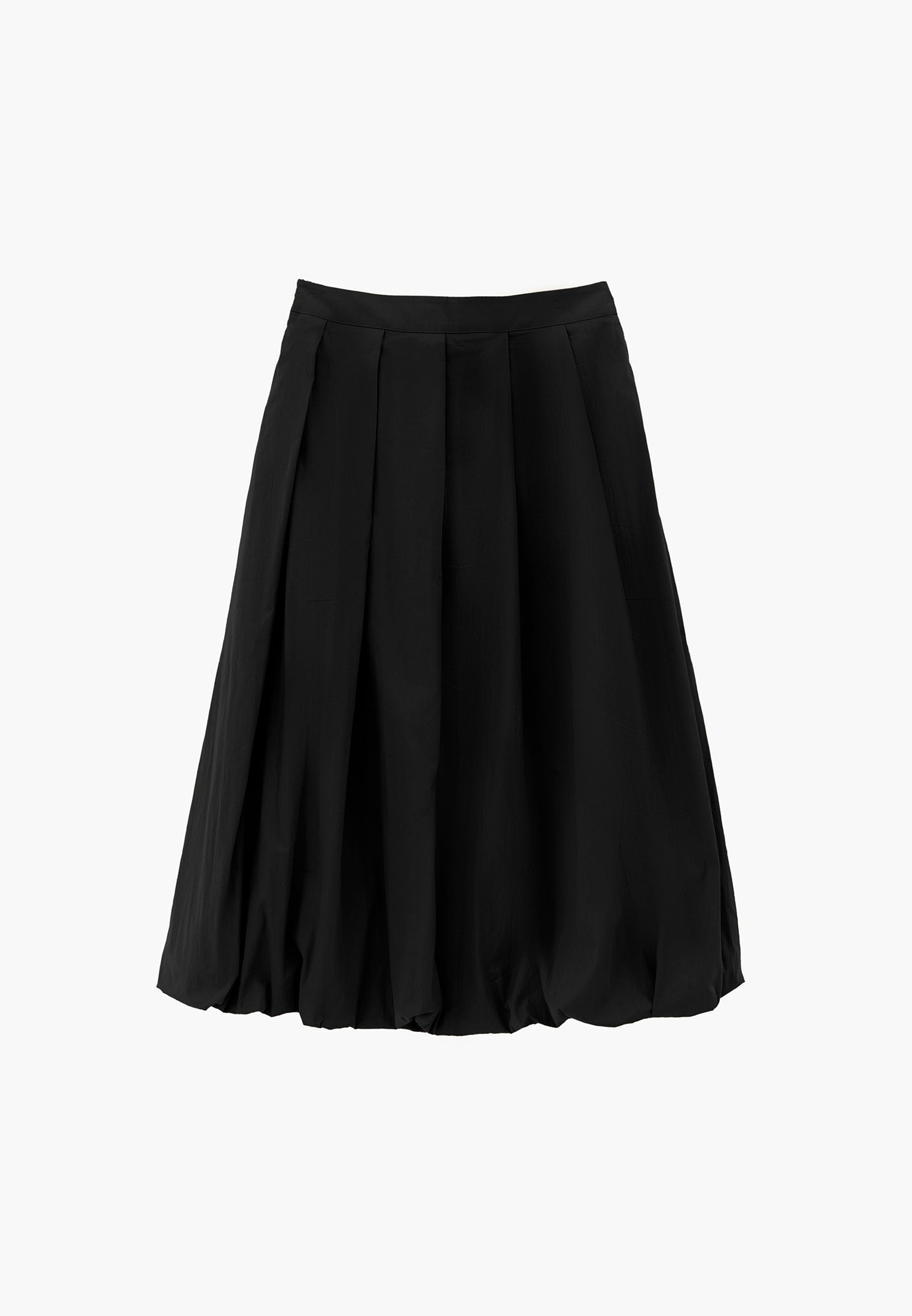 Balloon Form Long Skirt - BLACK