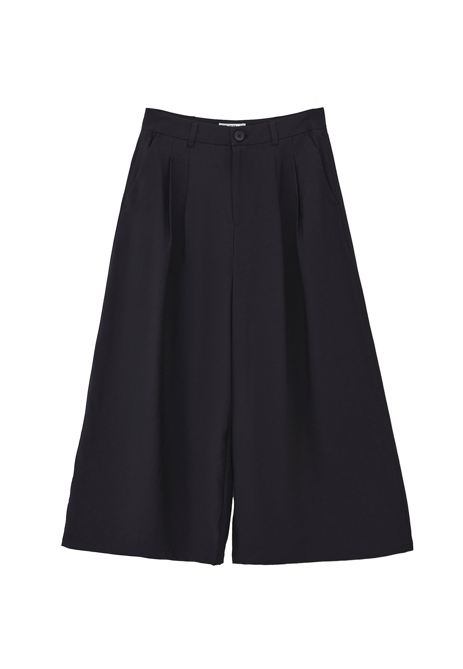 High Waist Wide Leg Pants - BLACK