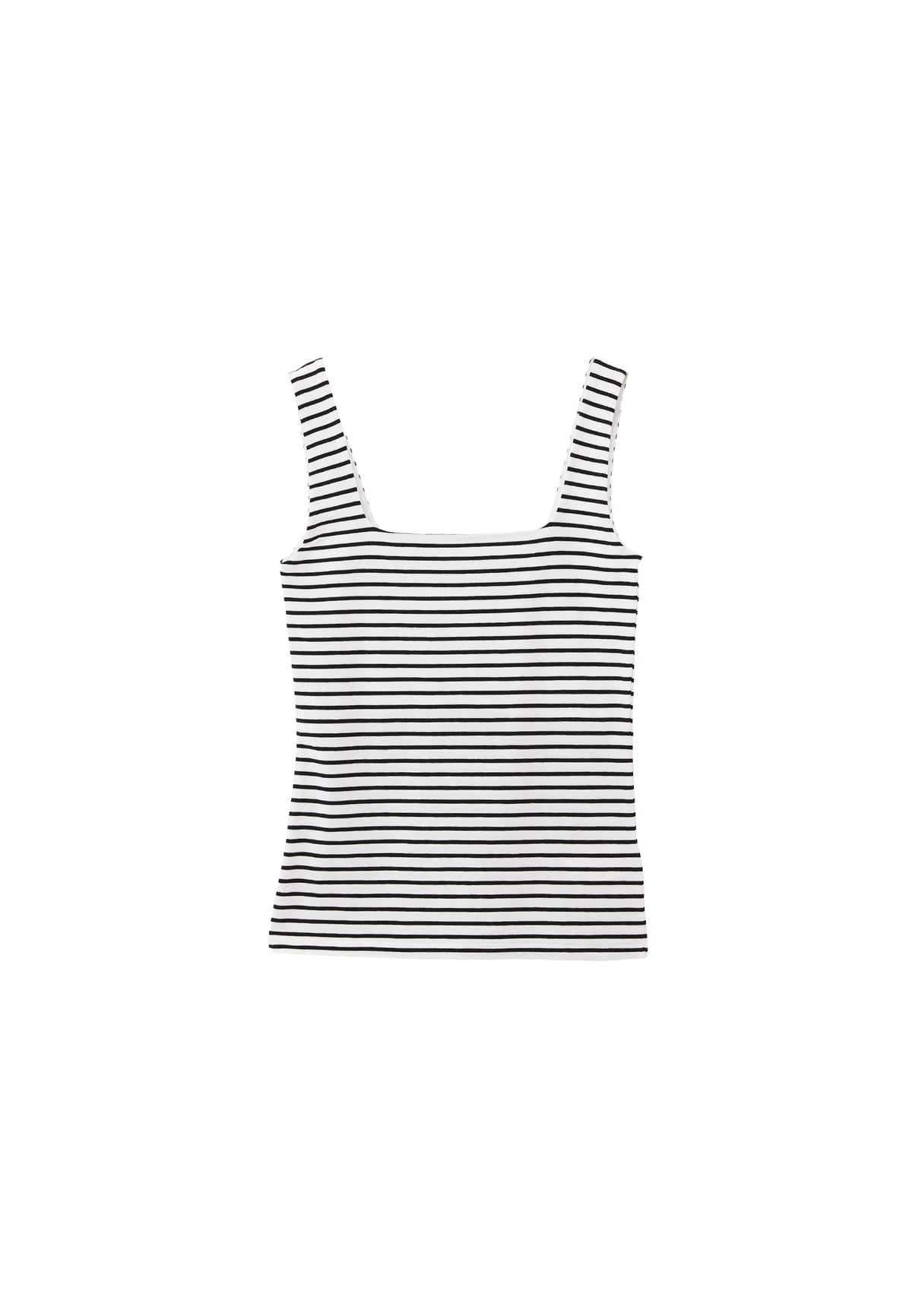 Square Neck Tank Top - Black/White