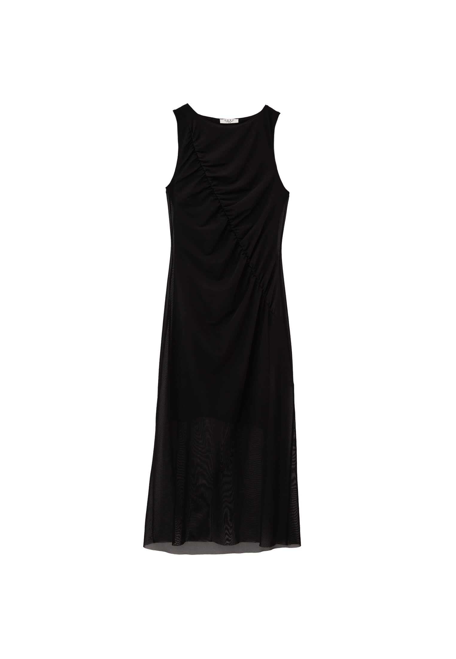 Mesh Long Dress - BLACK