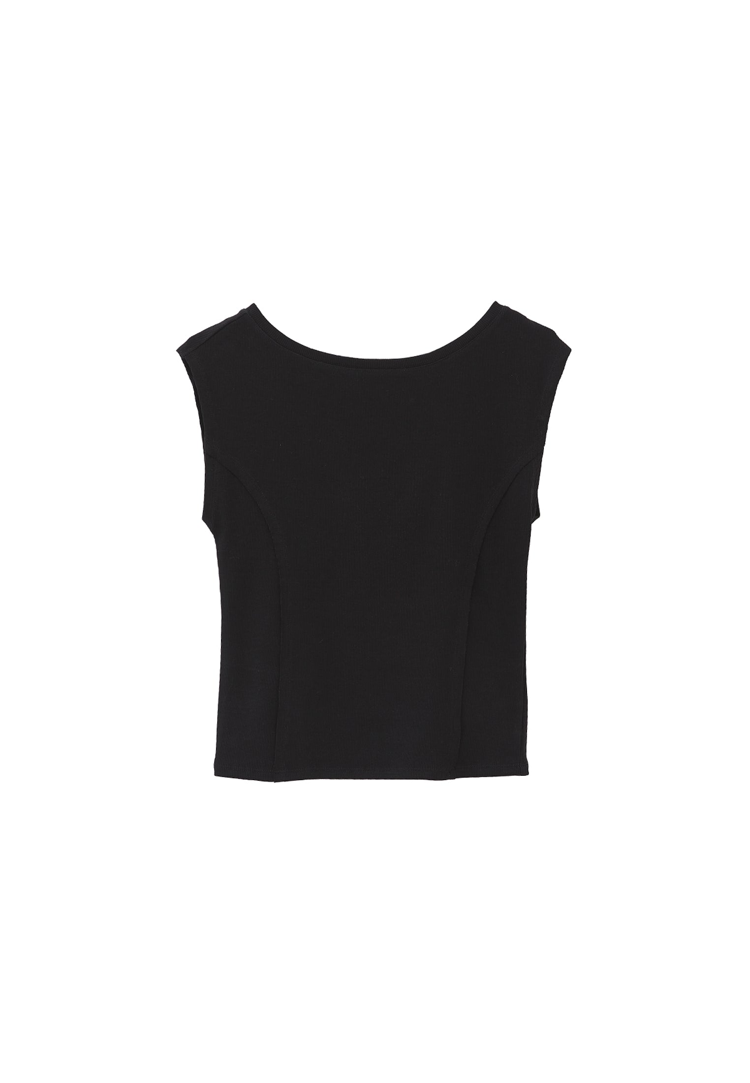 Boat Neck T-Shirt - BLACK