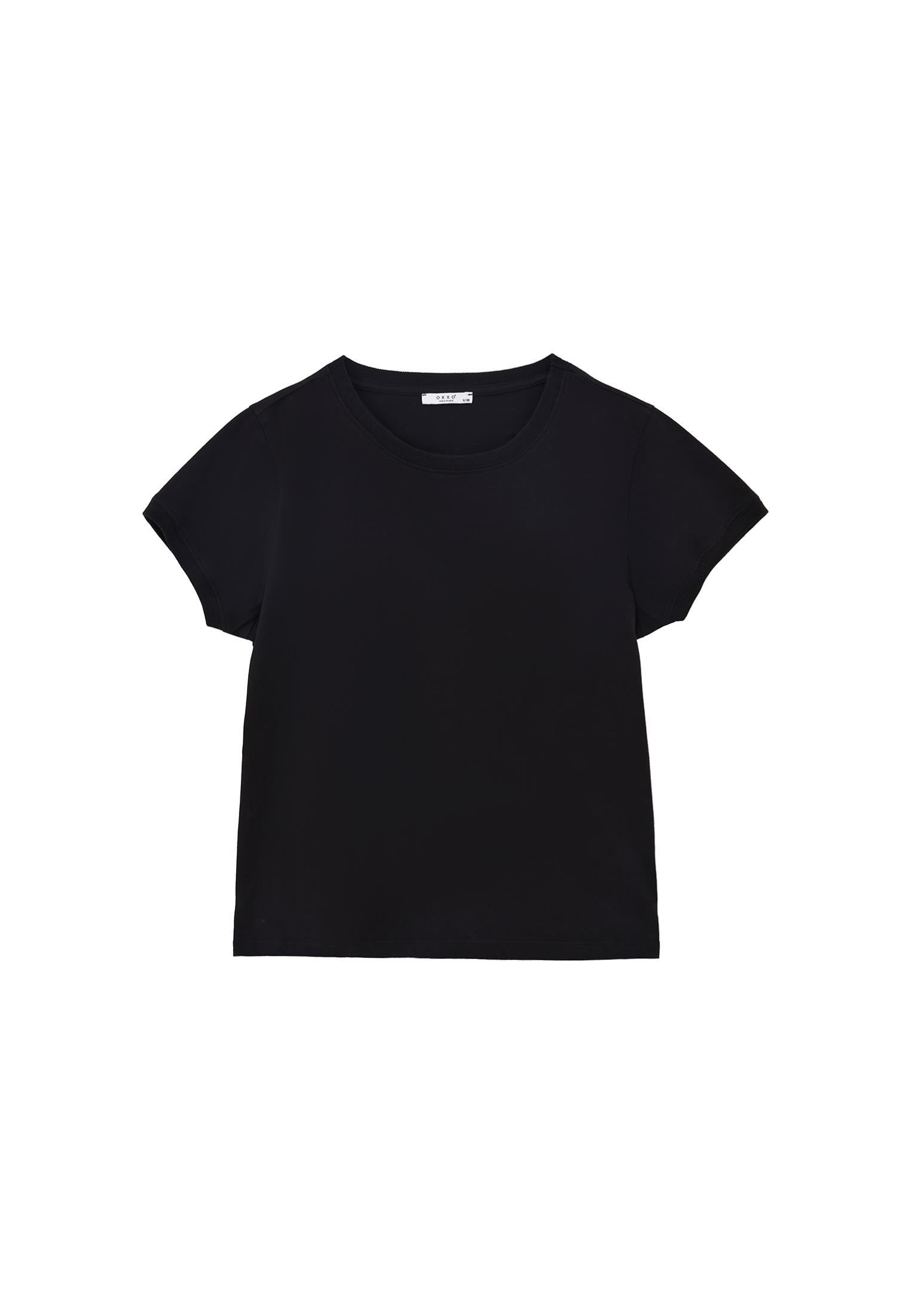 Crew Neck Short Sleeve T-Shirt - BLACK