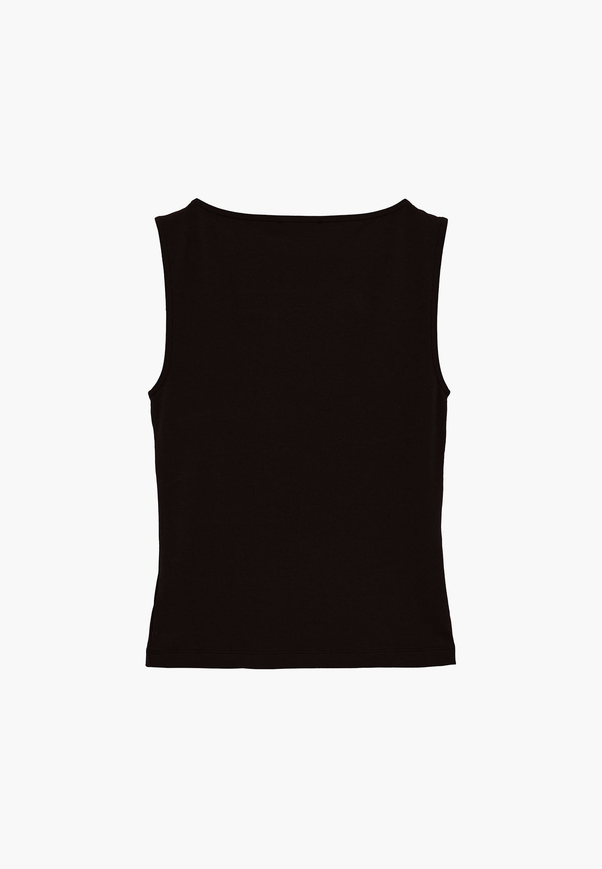 Boat Neck Tank Top - Black