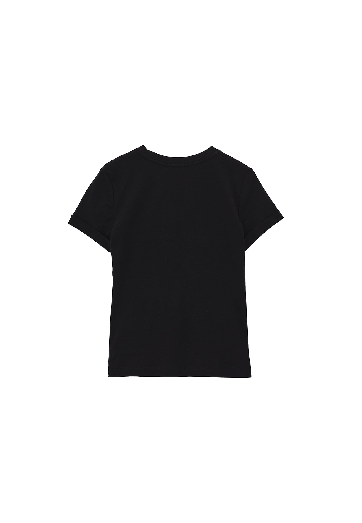 Women's Crew Neck Short Sleeve T-Shirt - BLACK