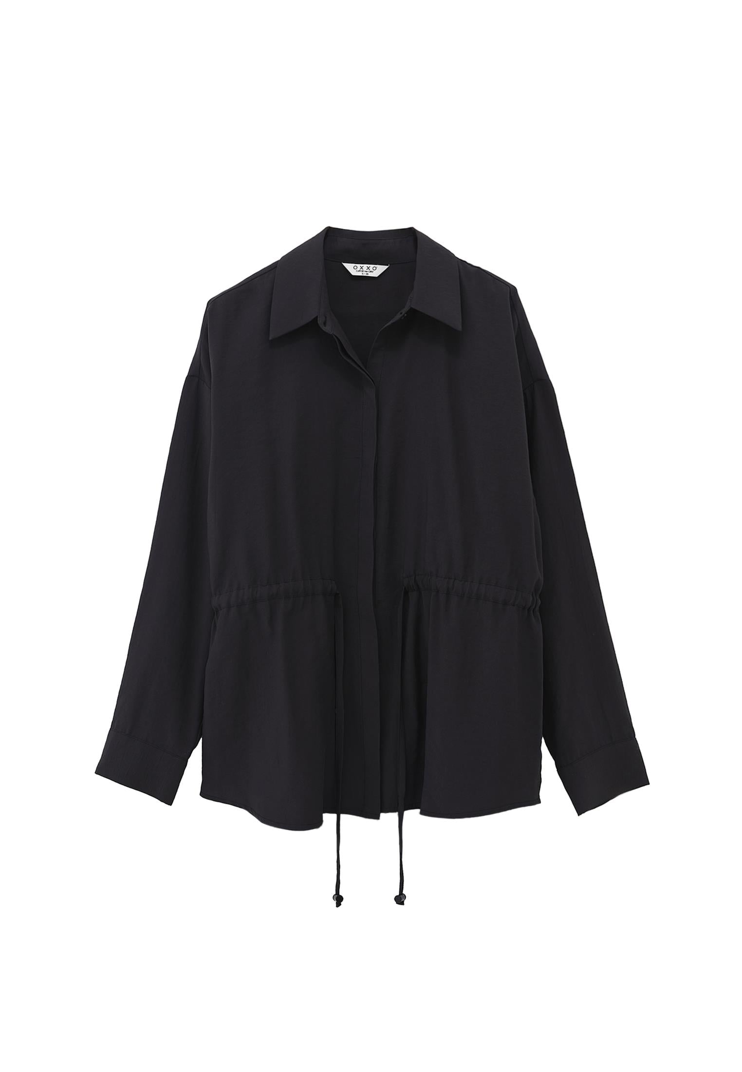 Oversize Tunic Shirt - BLACK