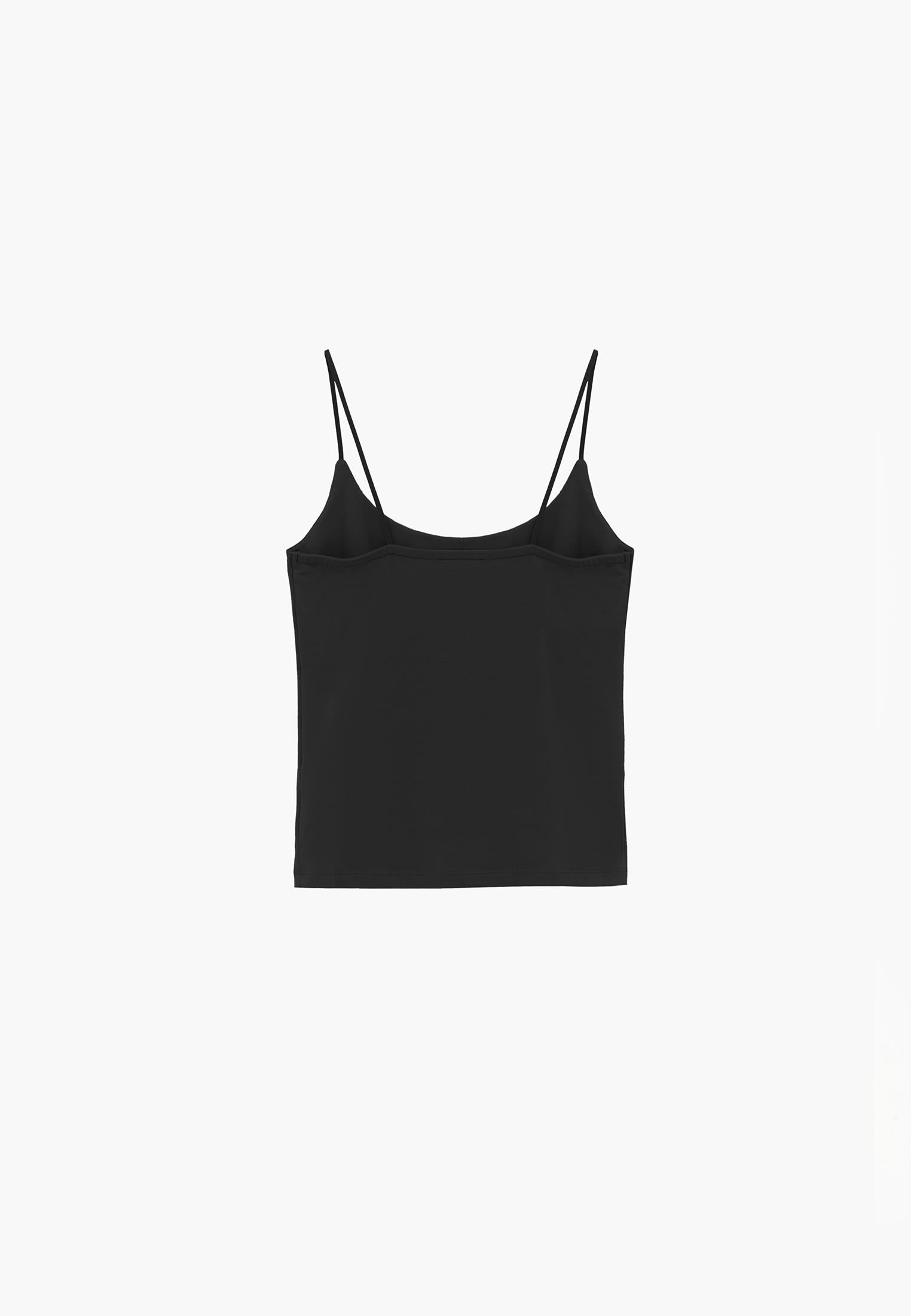 Bodycon Tank Top U Neck - BLACK