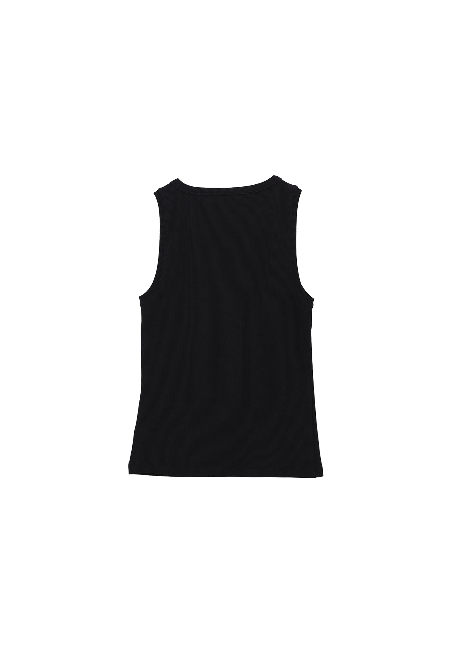 Sleeveless Tank With Crew Neck - BLACK