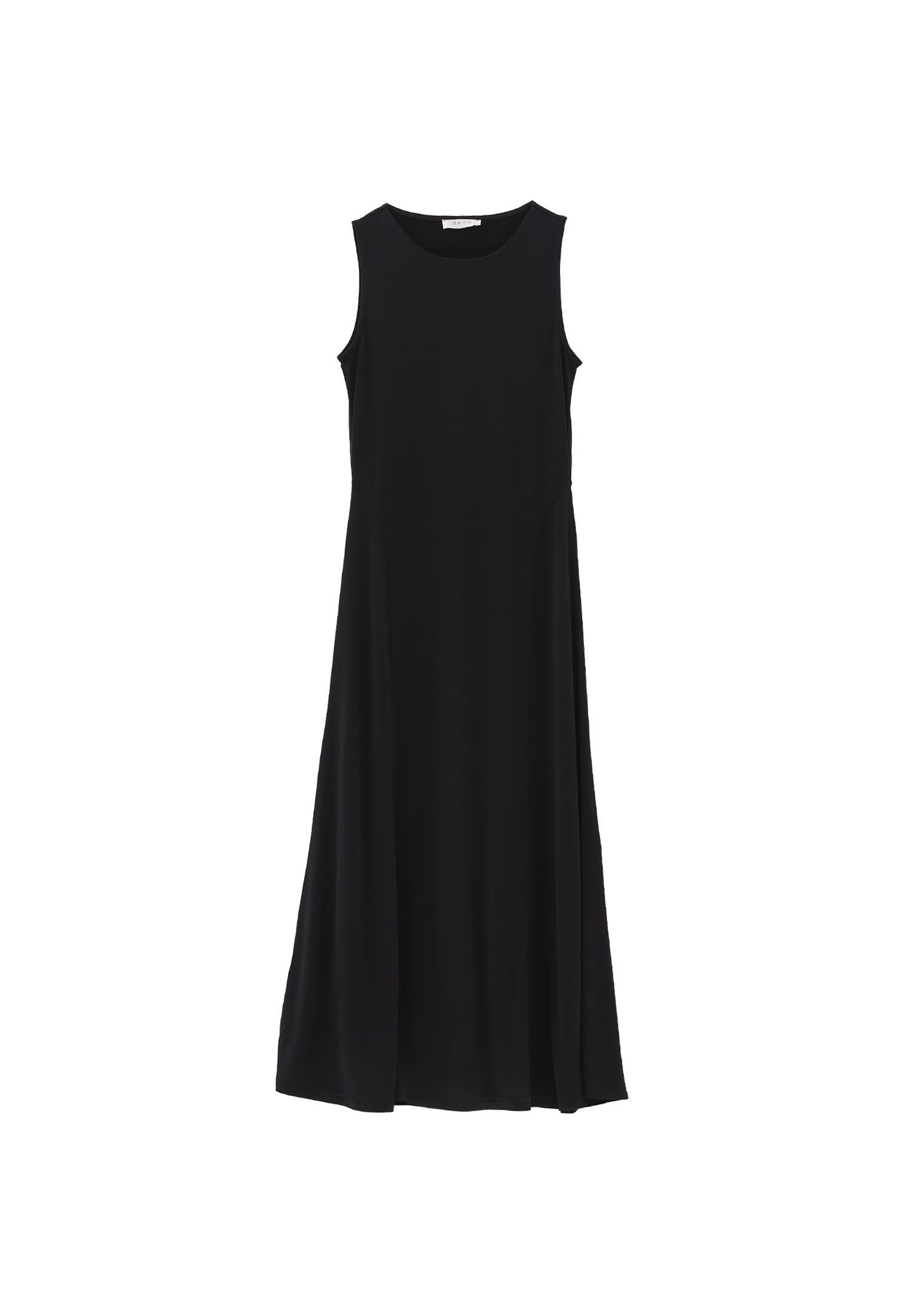 A Line Midi Dress - BLACK