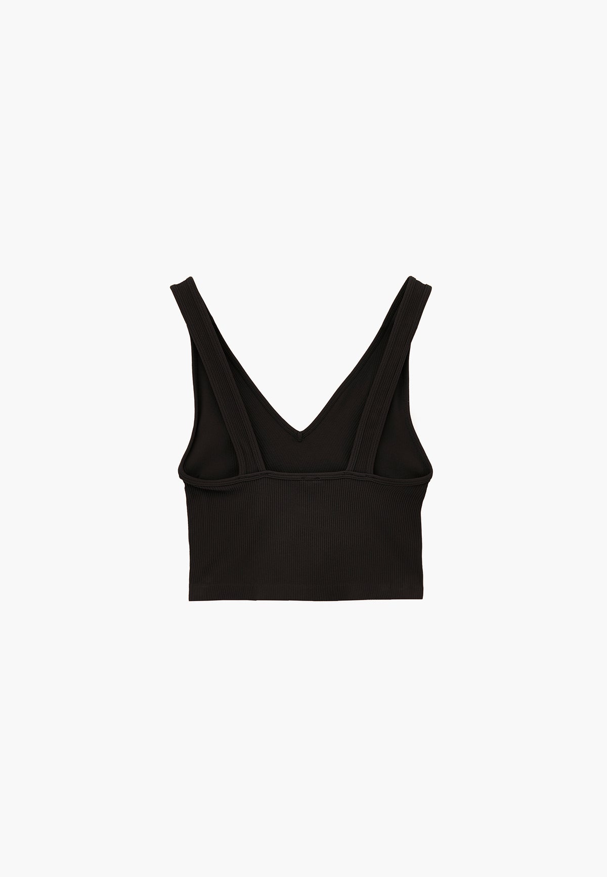 V Neck Bodycon Top - BLACK