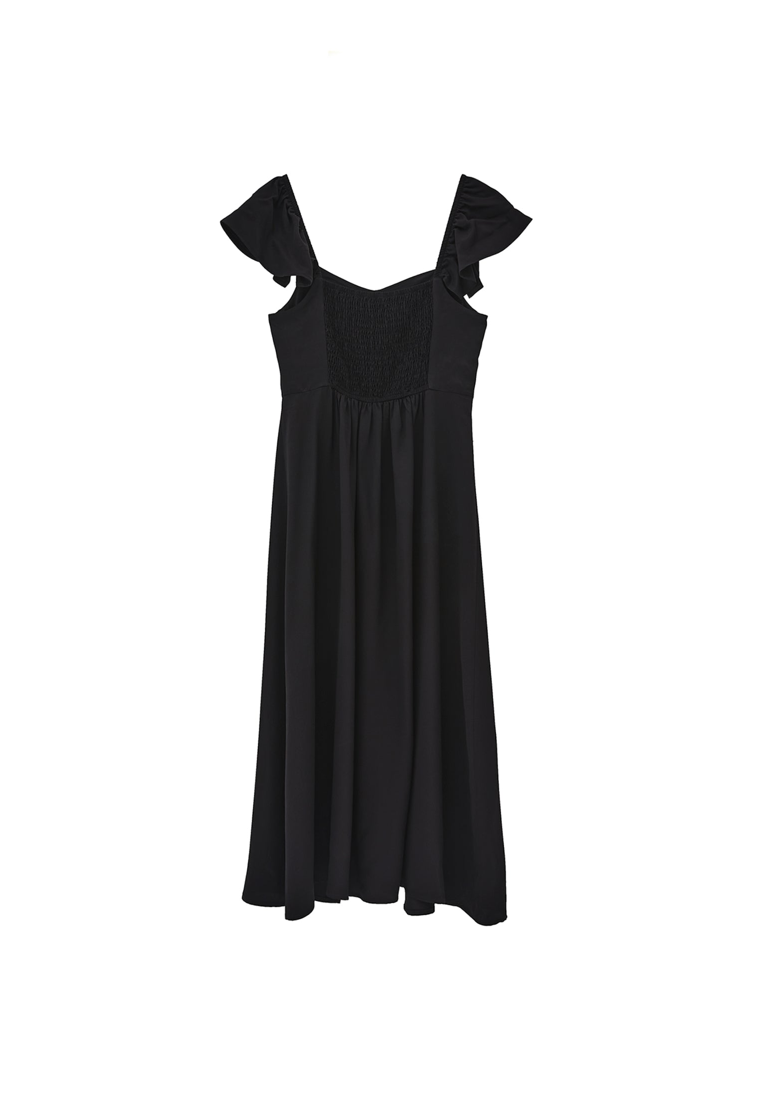 Sweetheart Neckline Midi Dress - BLACK