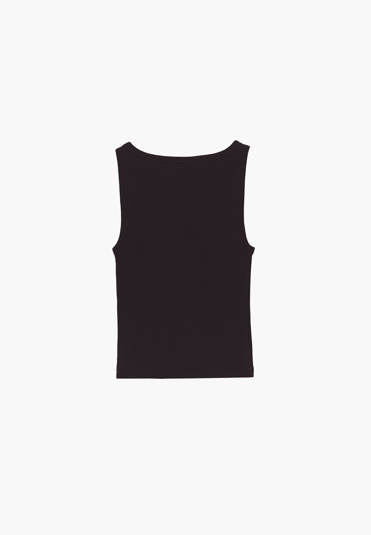 Boat Neck Tank Top - BLACK