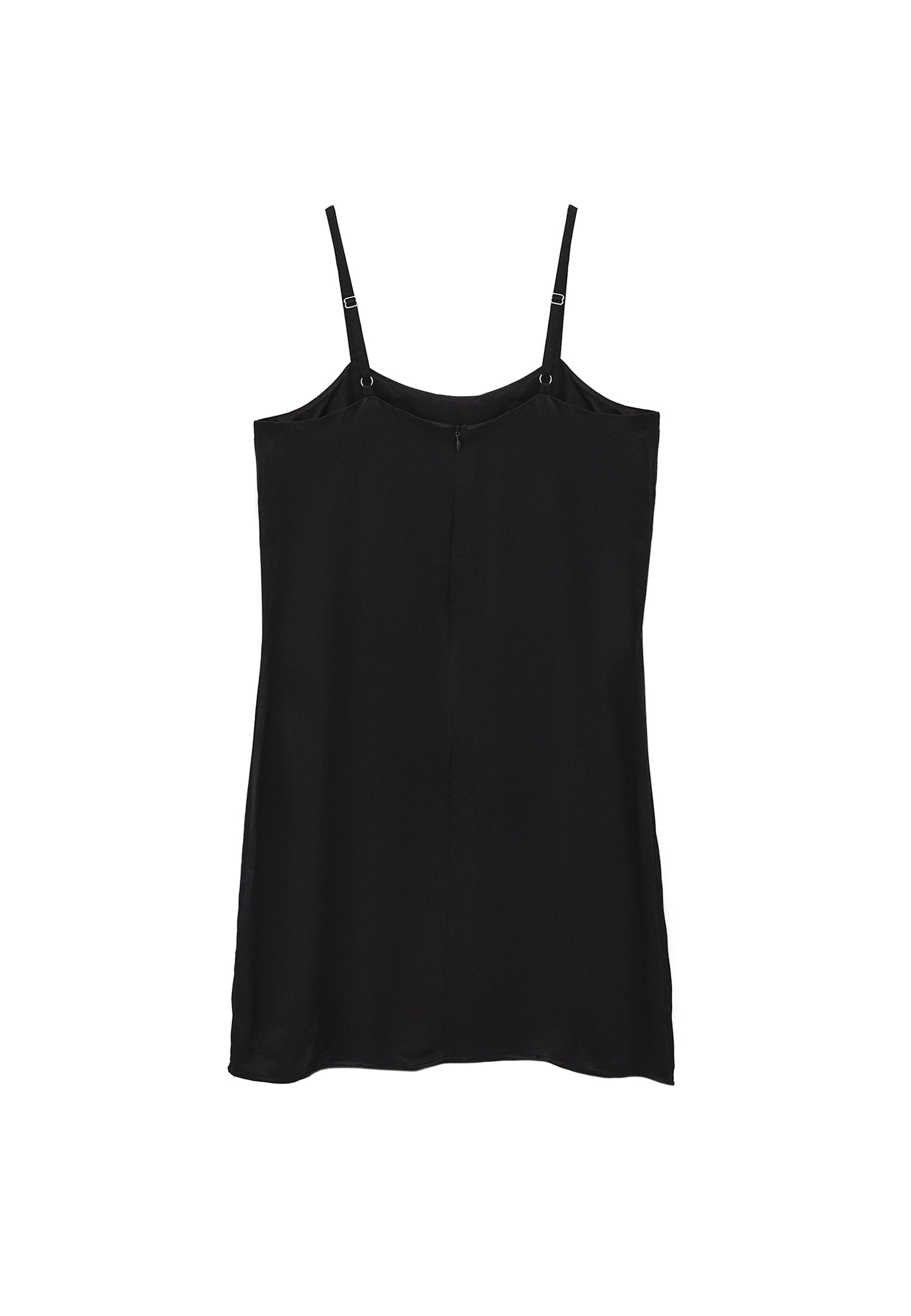 SHORT SATIN DRESS - BLACK